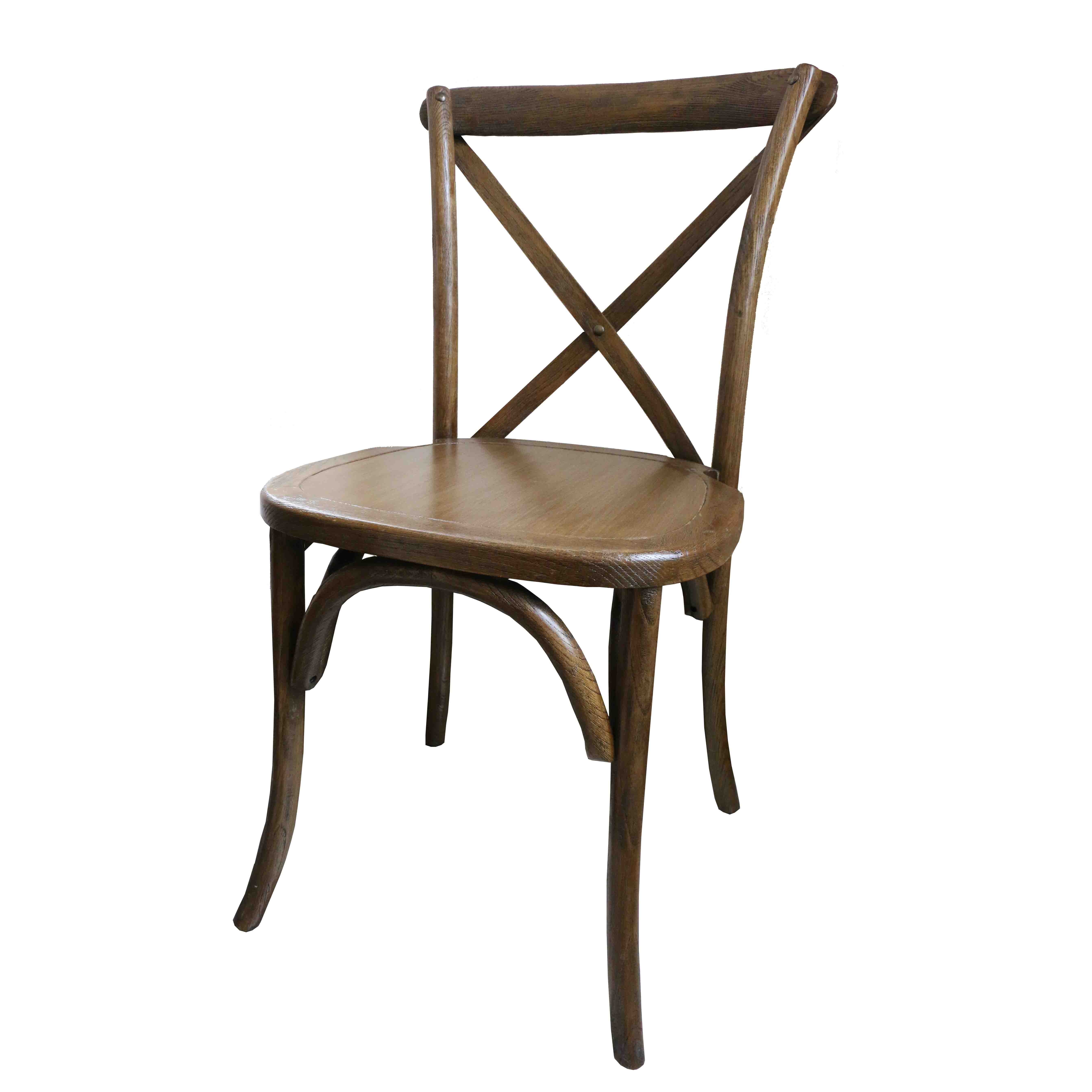 X Back Chair Rental - Dark Walnut | Wood Chair Rentals