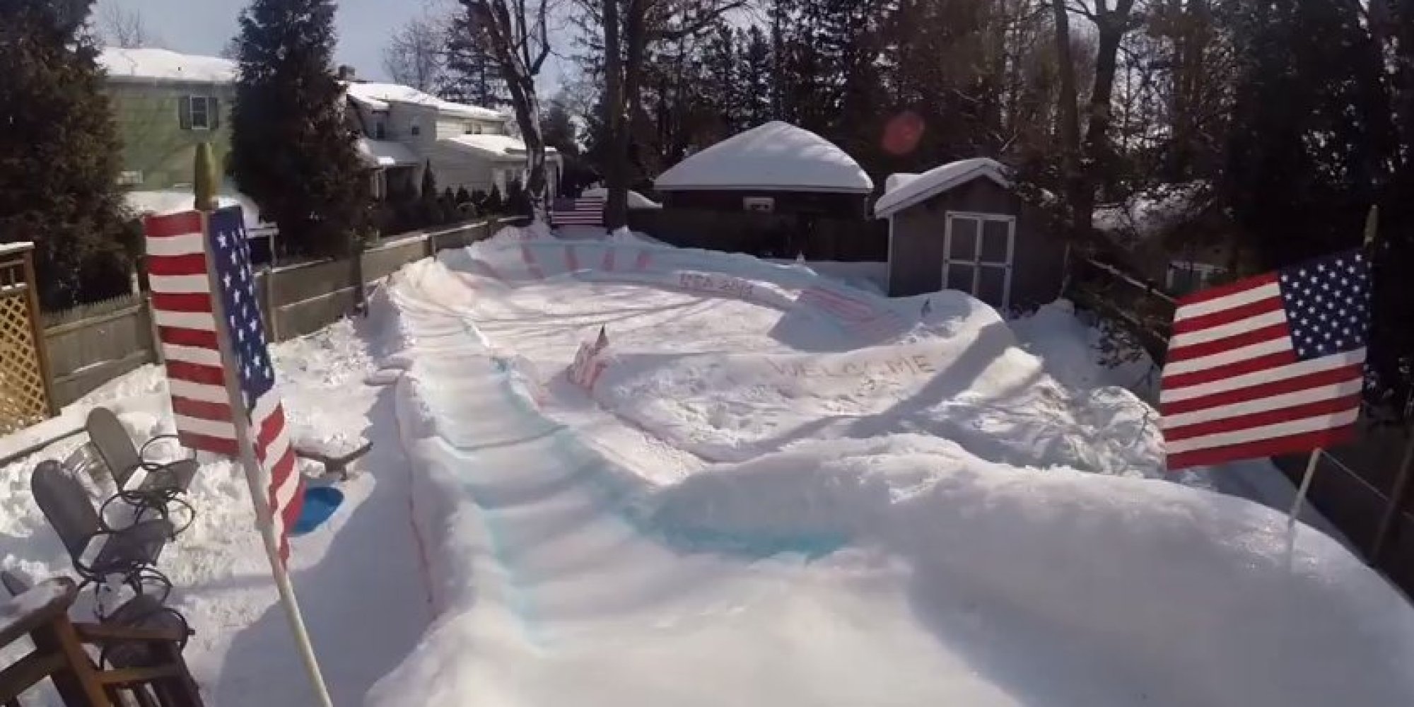 Dad's Backyard Luge For His Kids Is Fit For The Olympics (VIDEO ...