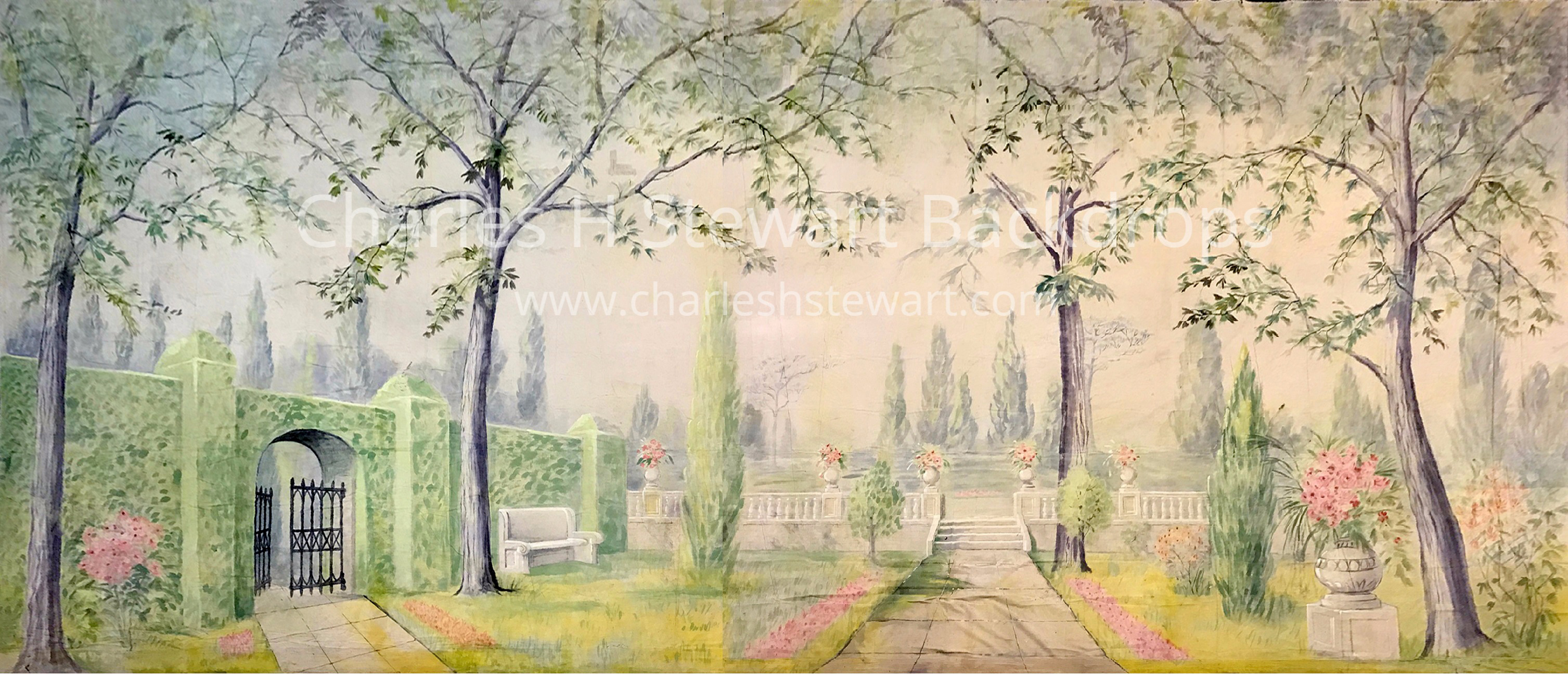 Garden Backdrop - Backdrops by Charles H. Stewart