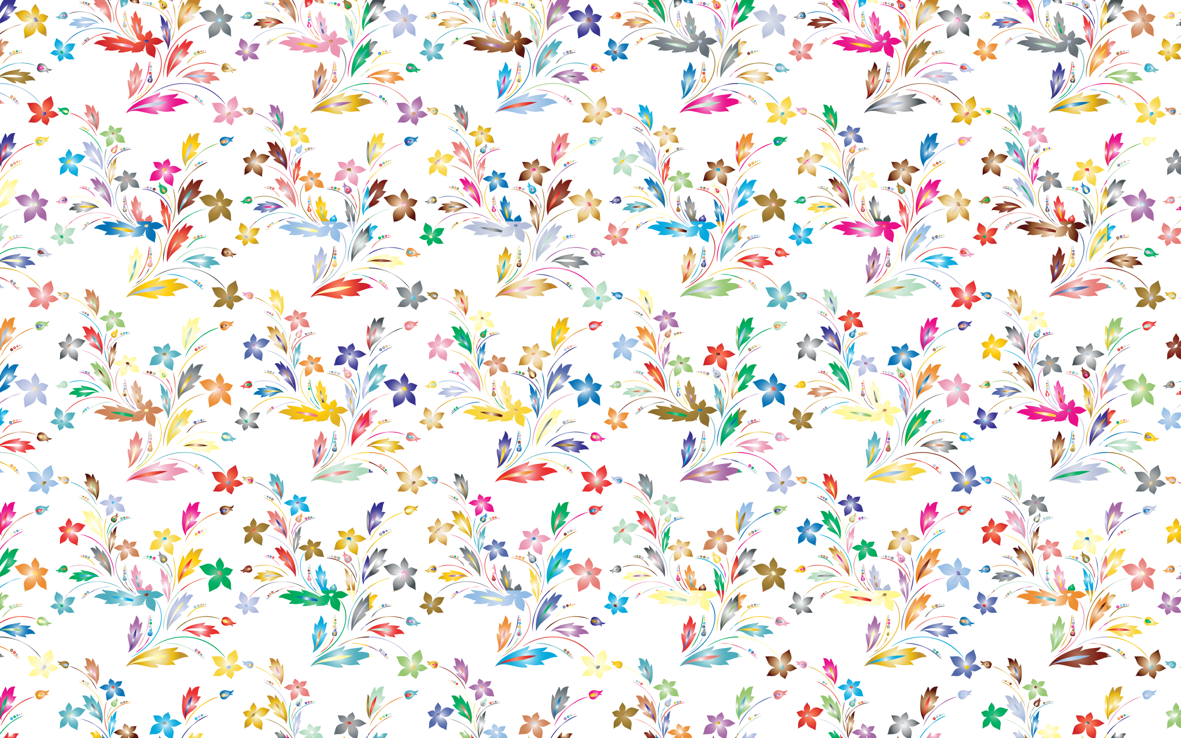 Clipart - Floral Prismatic Pattern No Background
