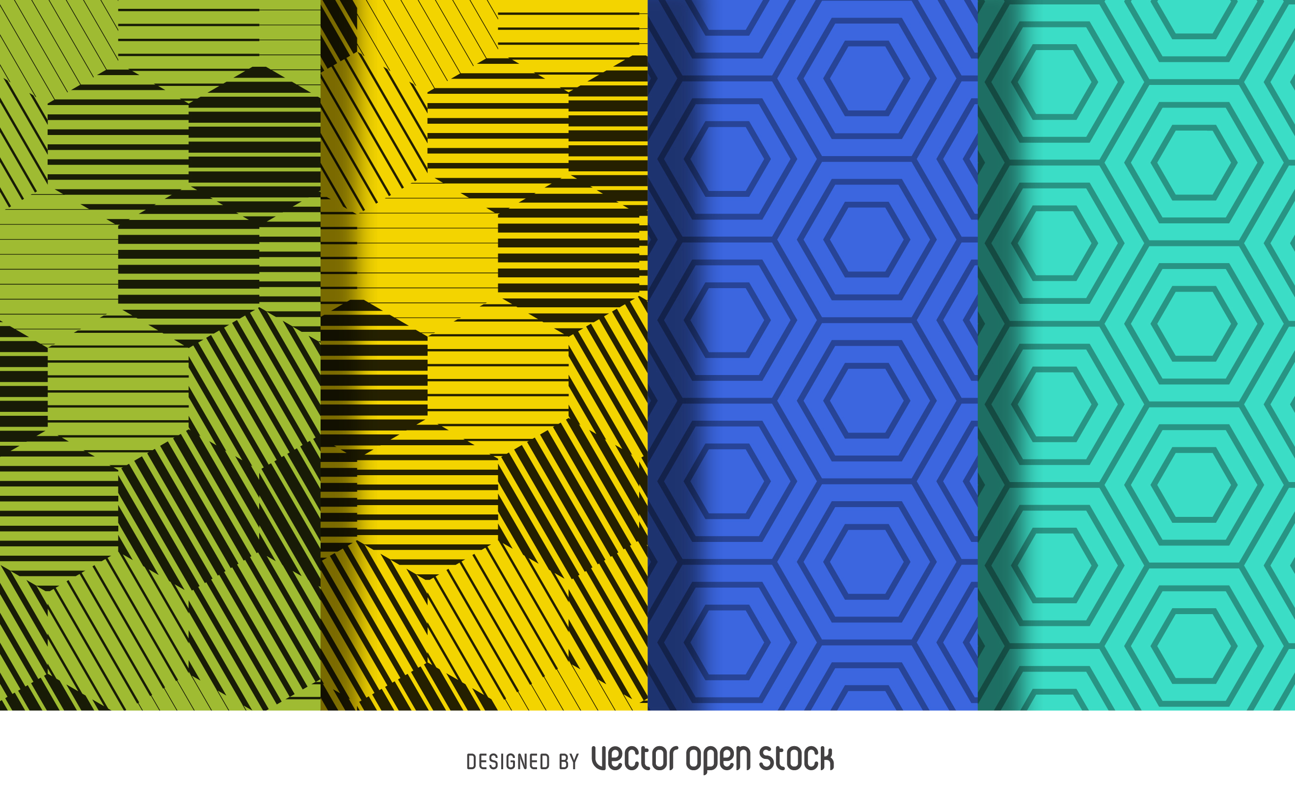 Hexagon pattern background set - Vector download