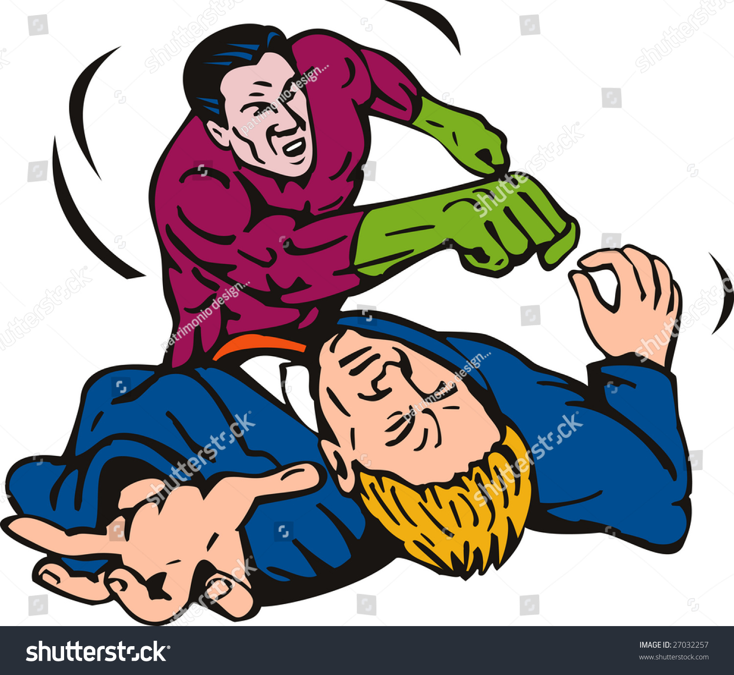 Superhero Sucker Punching Bad Dude Stock Illustration 27032257 ...