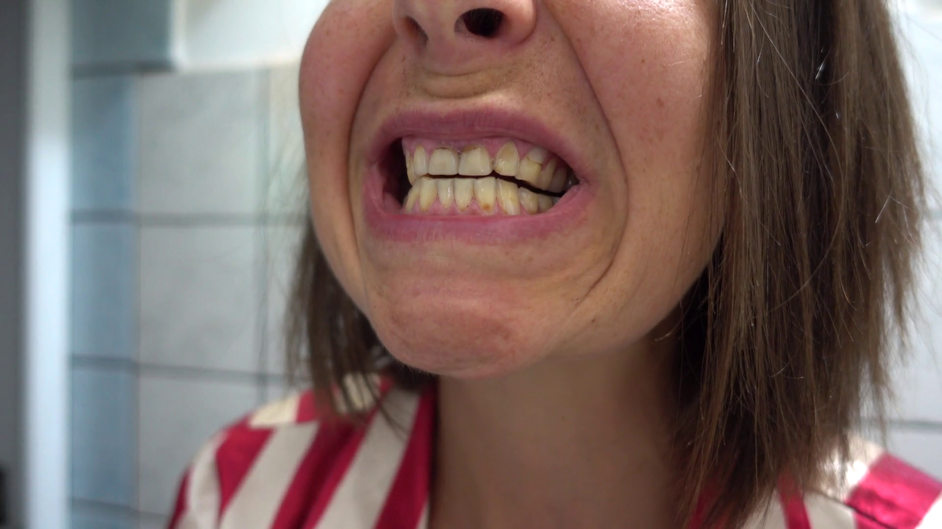 4K Mouth gymnastics and bad teeth in woman mouth Stock Video Footage ...