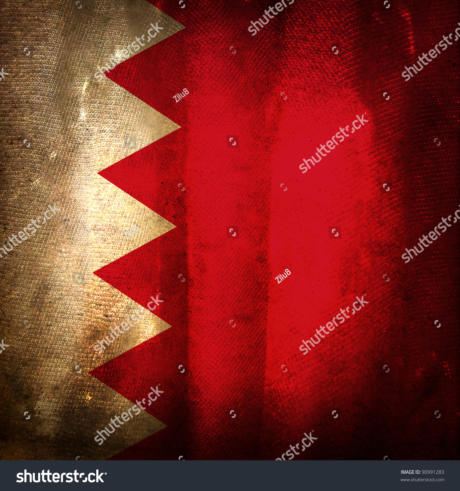 Old Grunge Flag Bahrain Stock Photo (Royalty Free) 90991283 ...