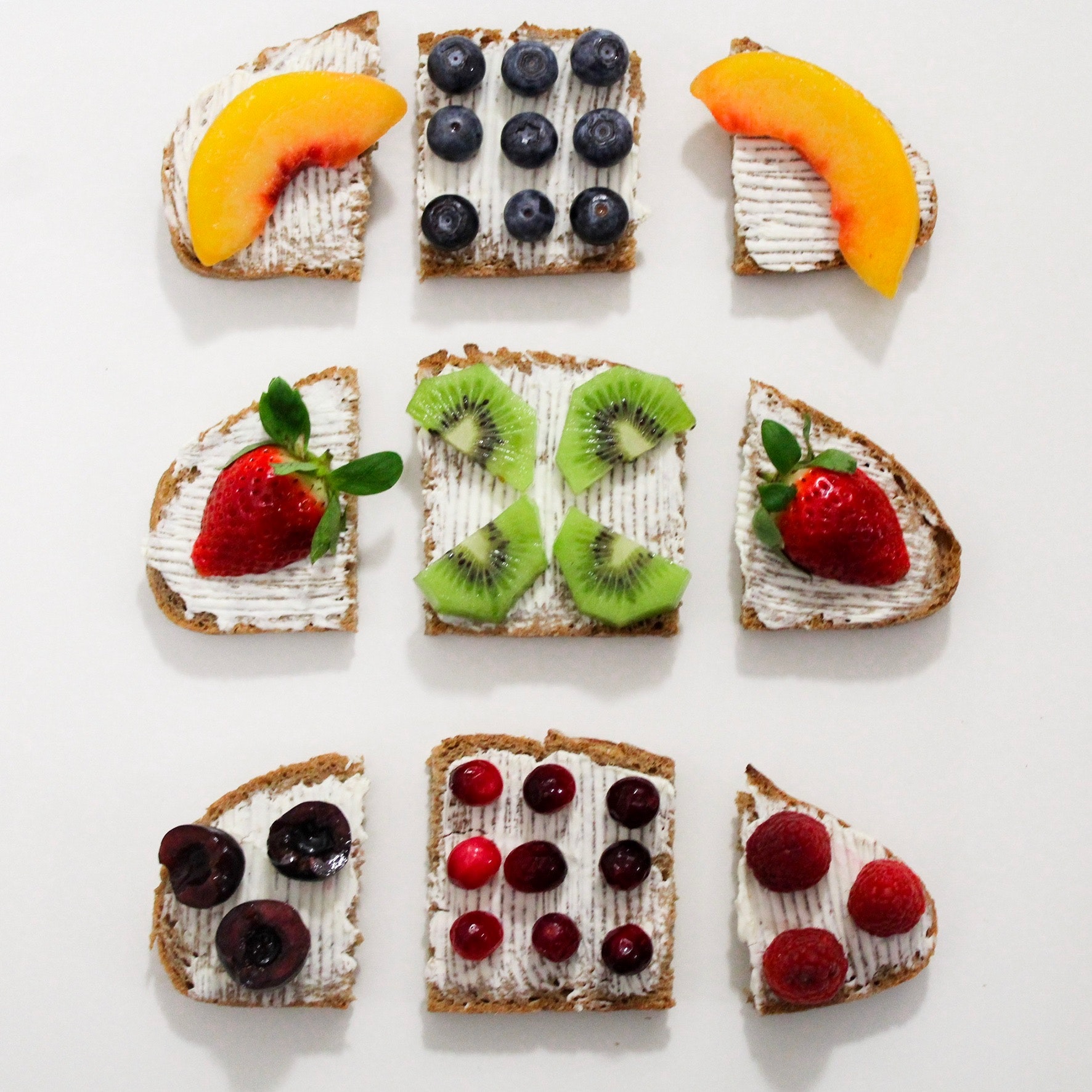 Baked breads with fruit toppings photo