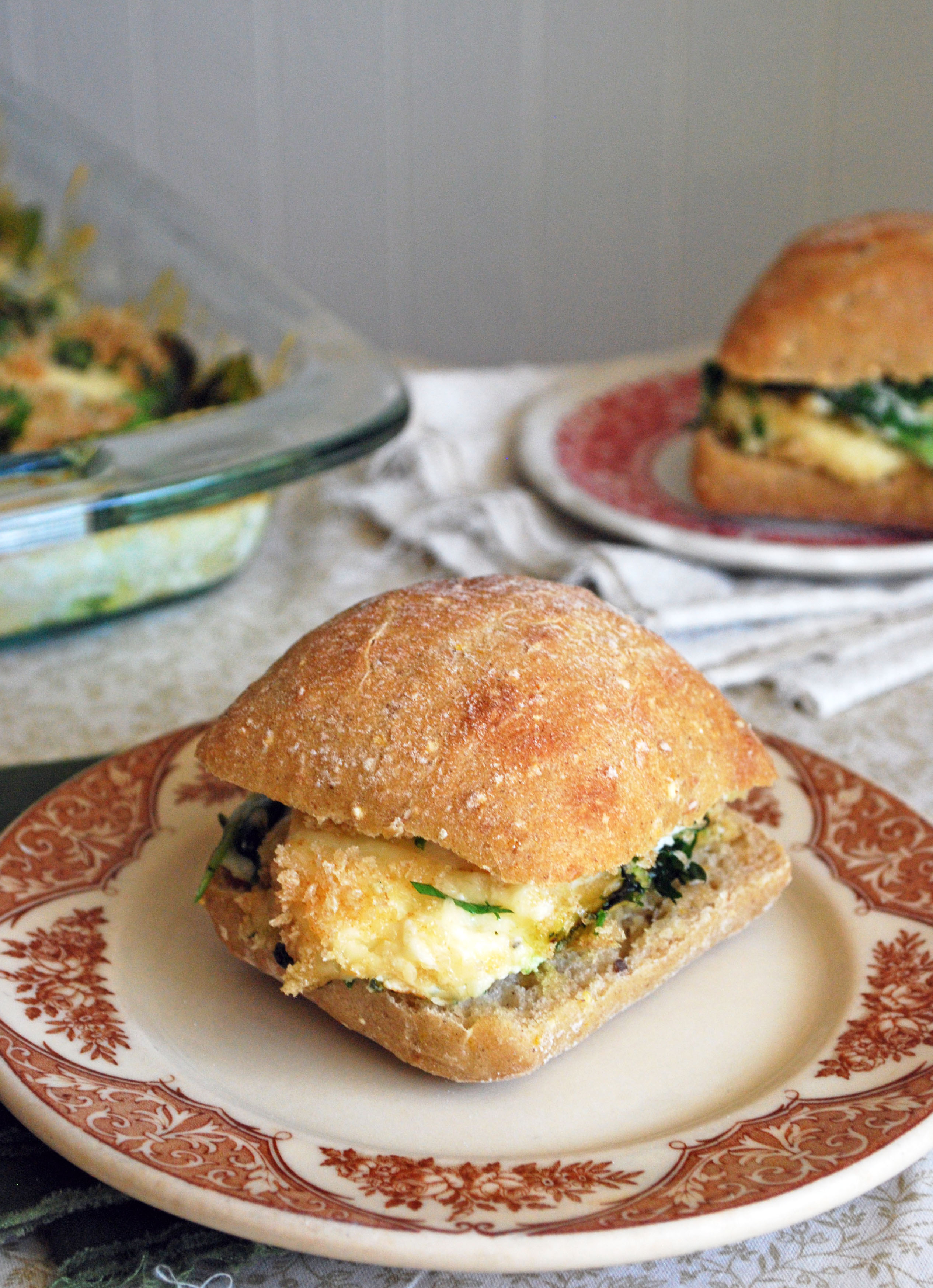 Cheesy Spinach Baked Egg Sandwiches - The Live-In Kitchen