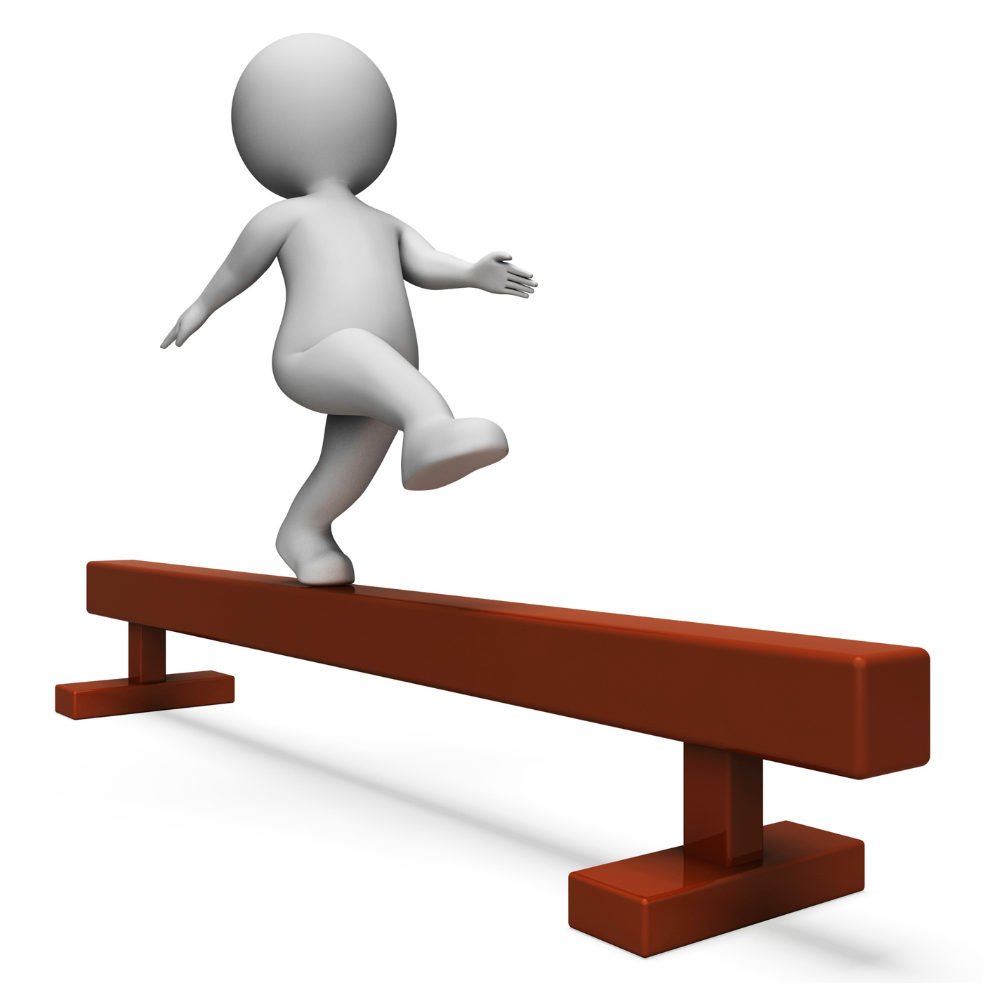 Balance Beam Means Getting Fit And Agility 3d Rendering, 3drendering, Workingout, Work-out, Training, HQ Photo