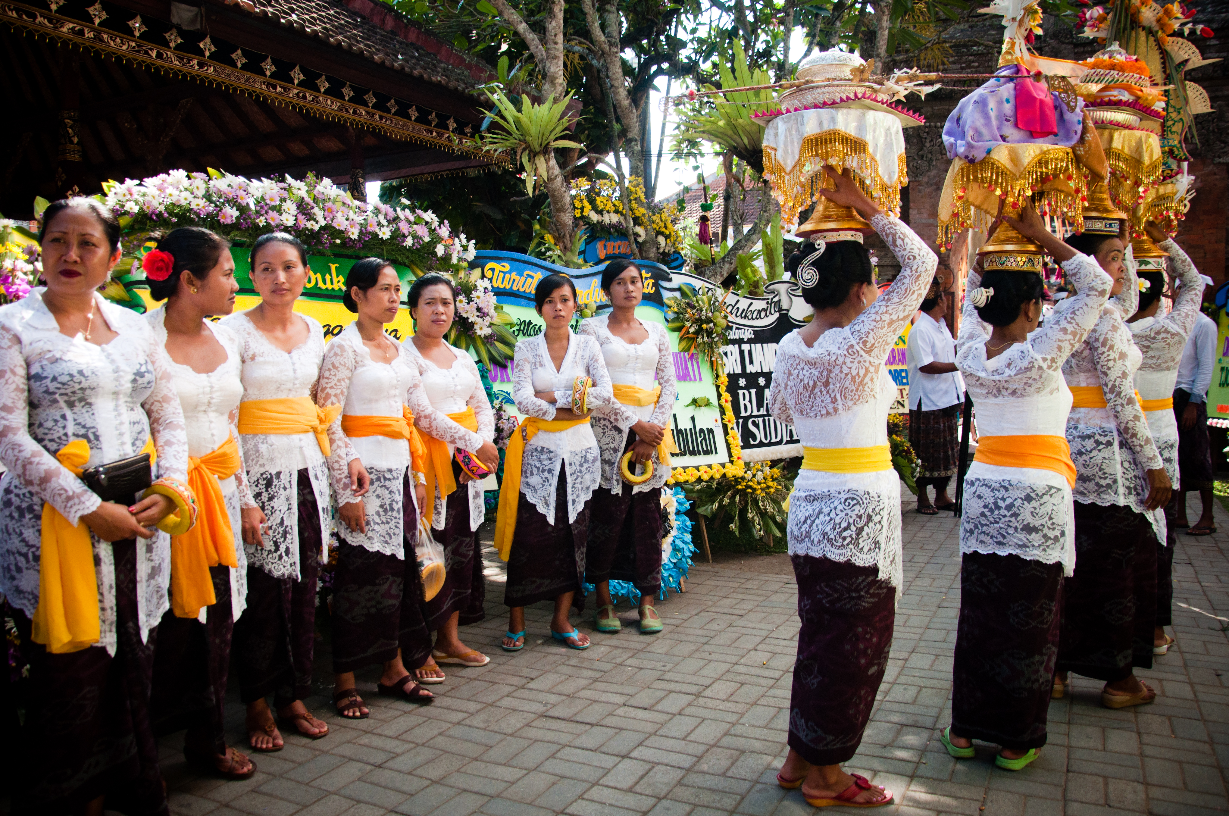 Bali ceremony in temple photo