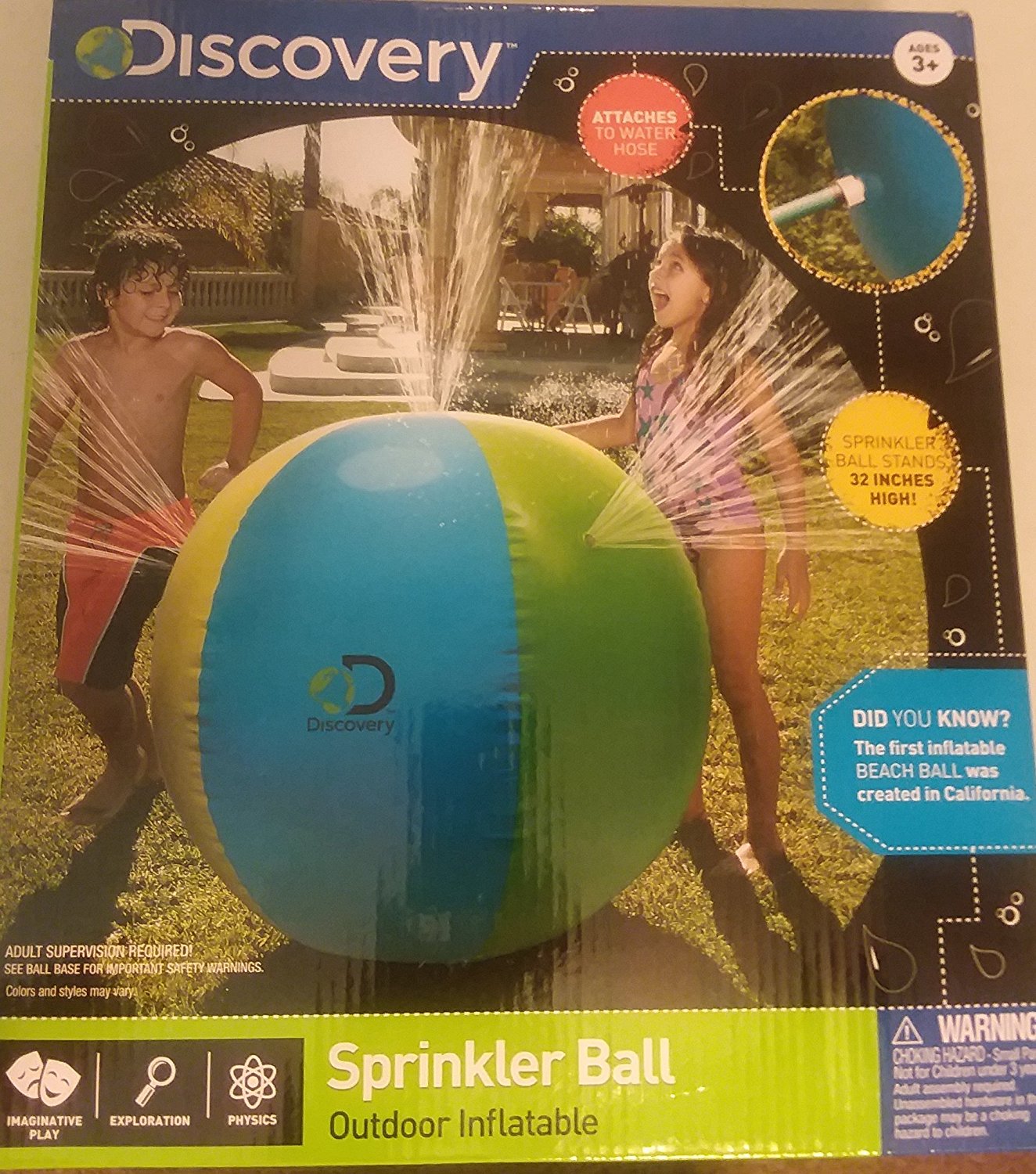 Amazon.com: Discovery Kids Inflatable Sprinkler Ball - 32 inches ...