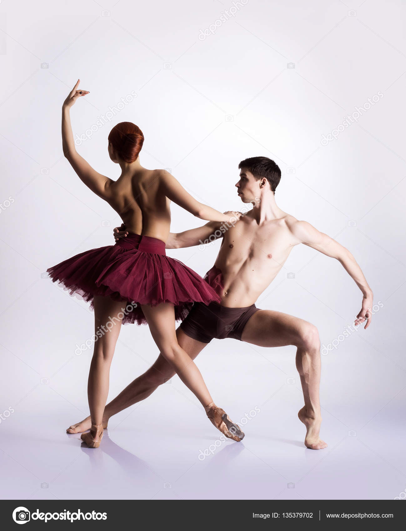 Ballet dancers in art performance — Stock Photo © shmeljov #135379702