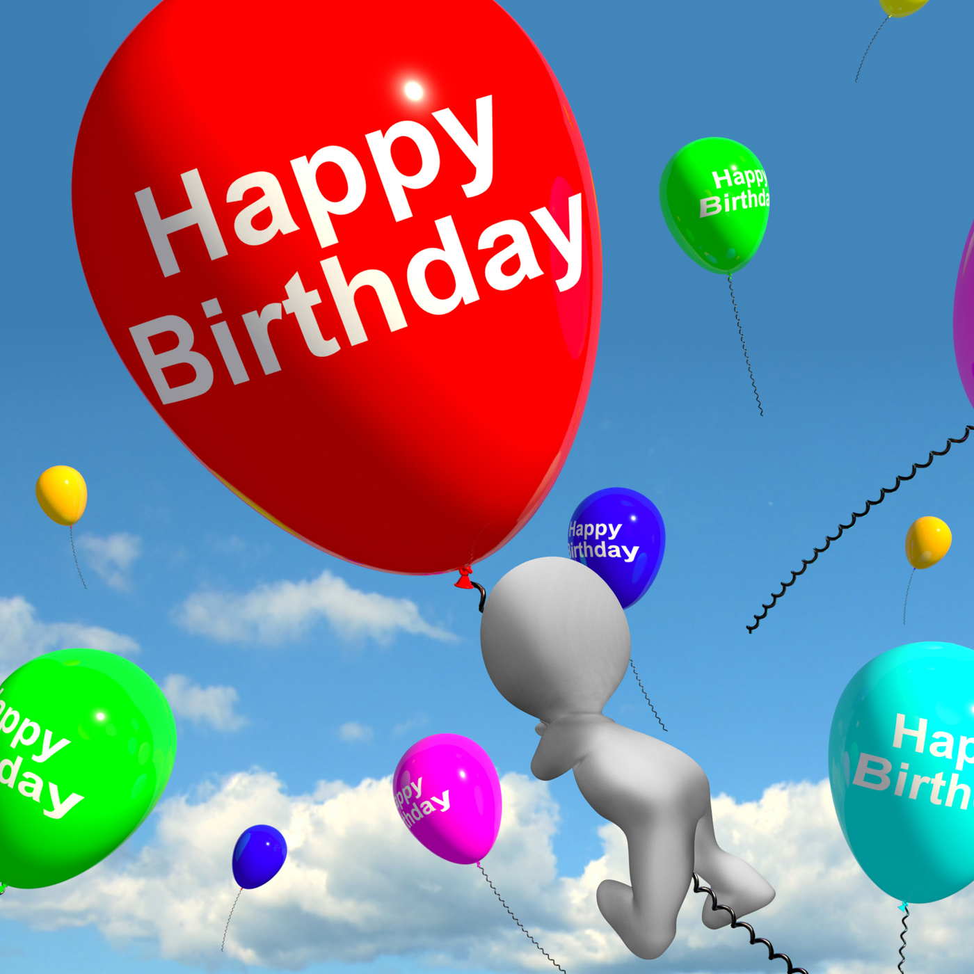 Balloons In the Sky Shows Celebrating Happy Birthday, Balloon, Balloons, Birthday, Celebrate, HQ Photo
