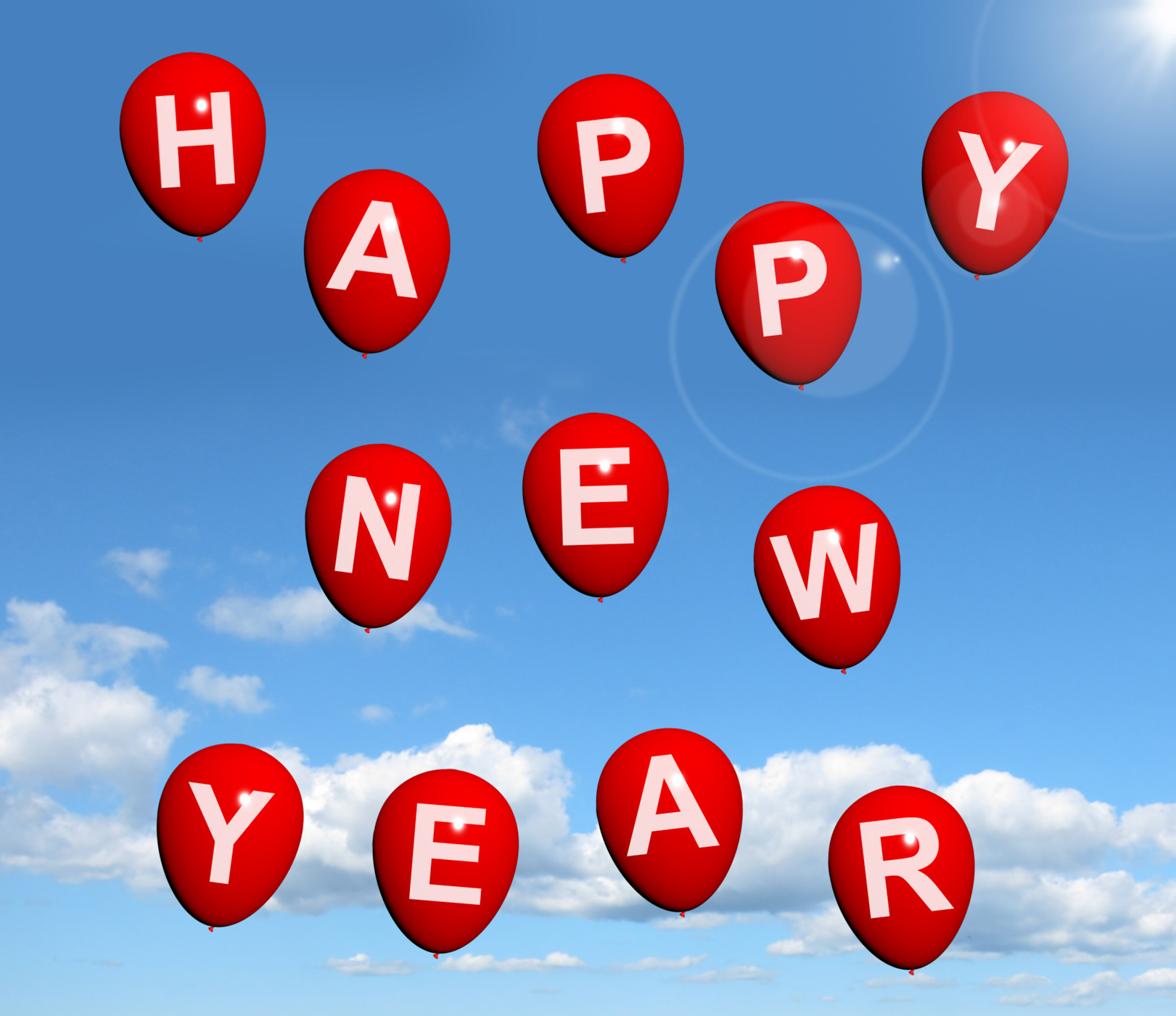 Free Photo Balloons In The Sky Spelling Happy New Year Balloon New