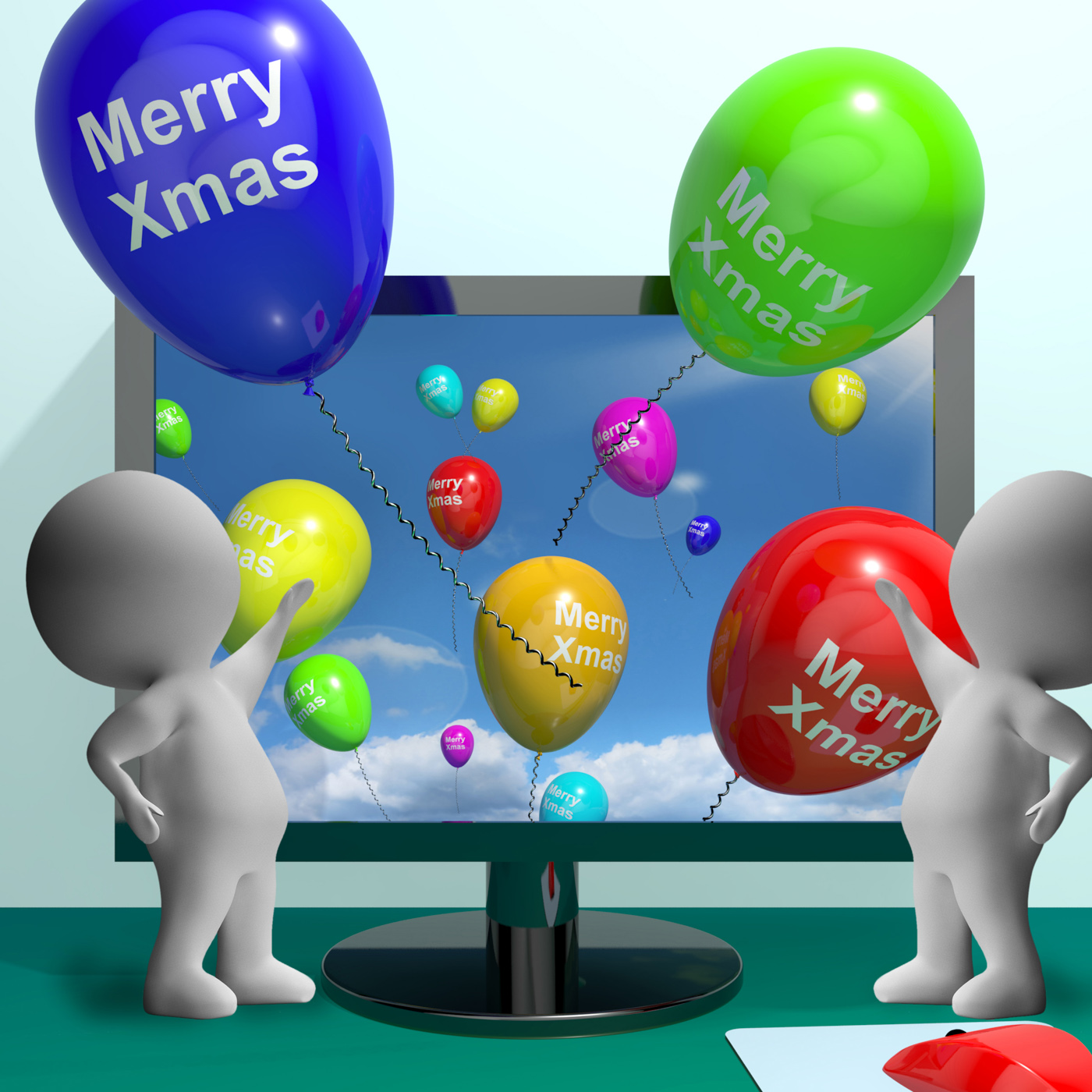 Balloons With Happy Xmas Showing Online Greeting, Balloons, Holiday, Www, Send, HQ Photo