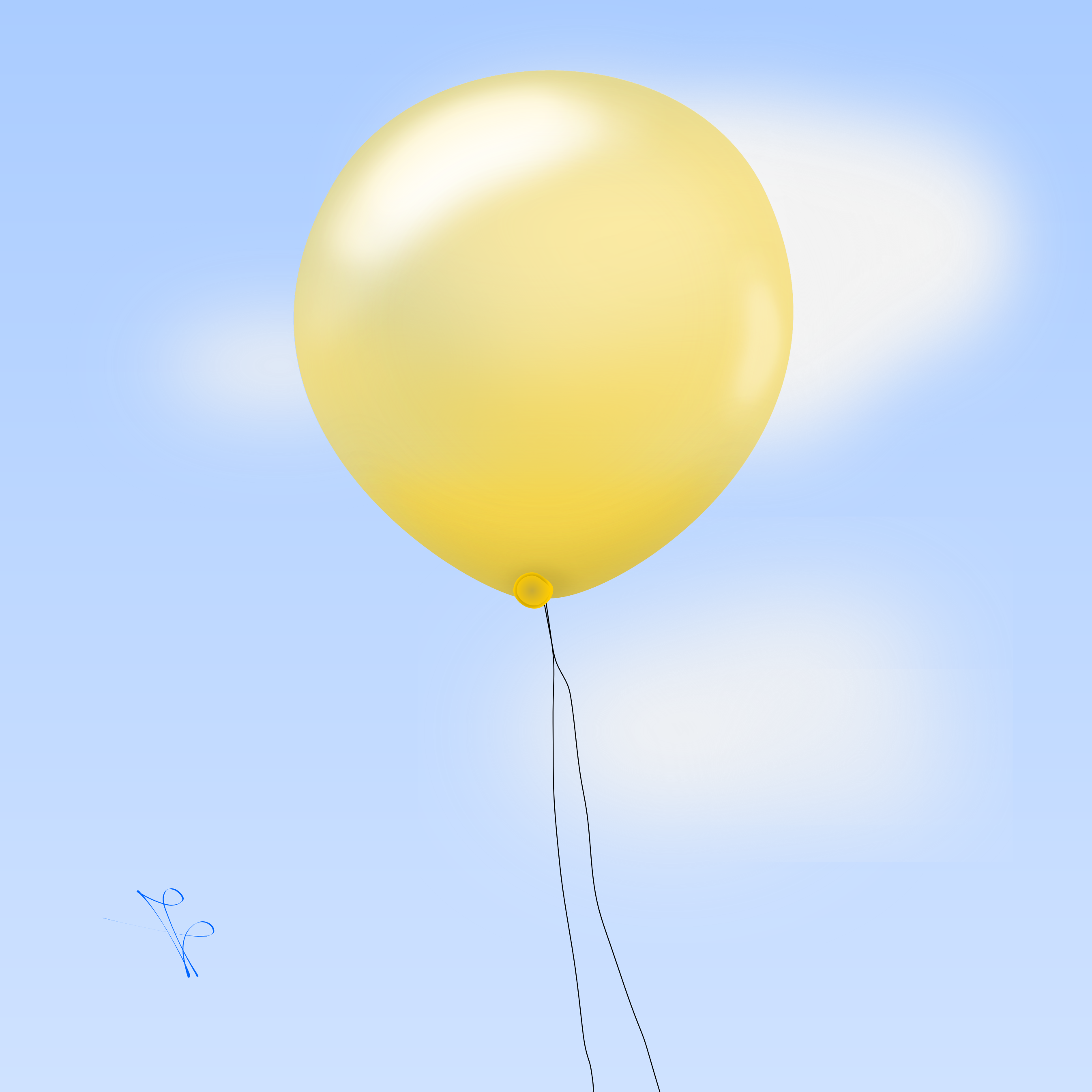 Yellow baloon in the blue sky. What do you think about this work ...