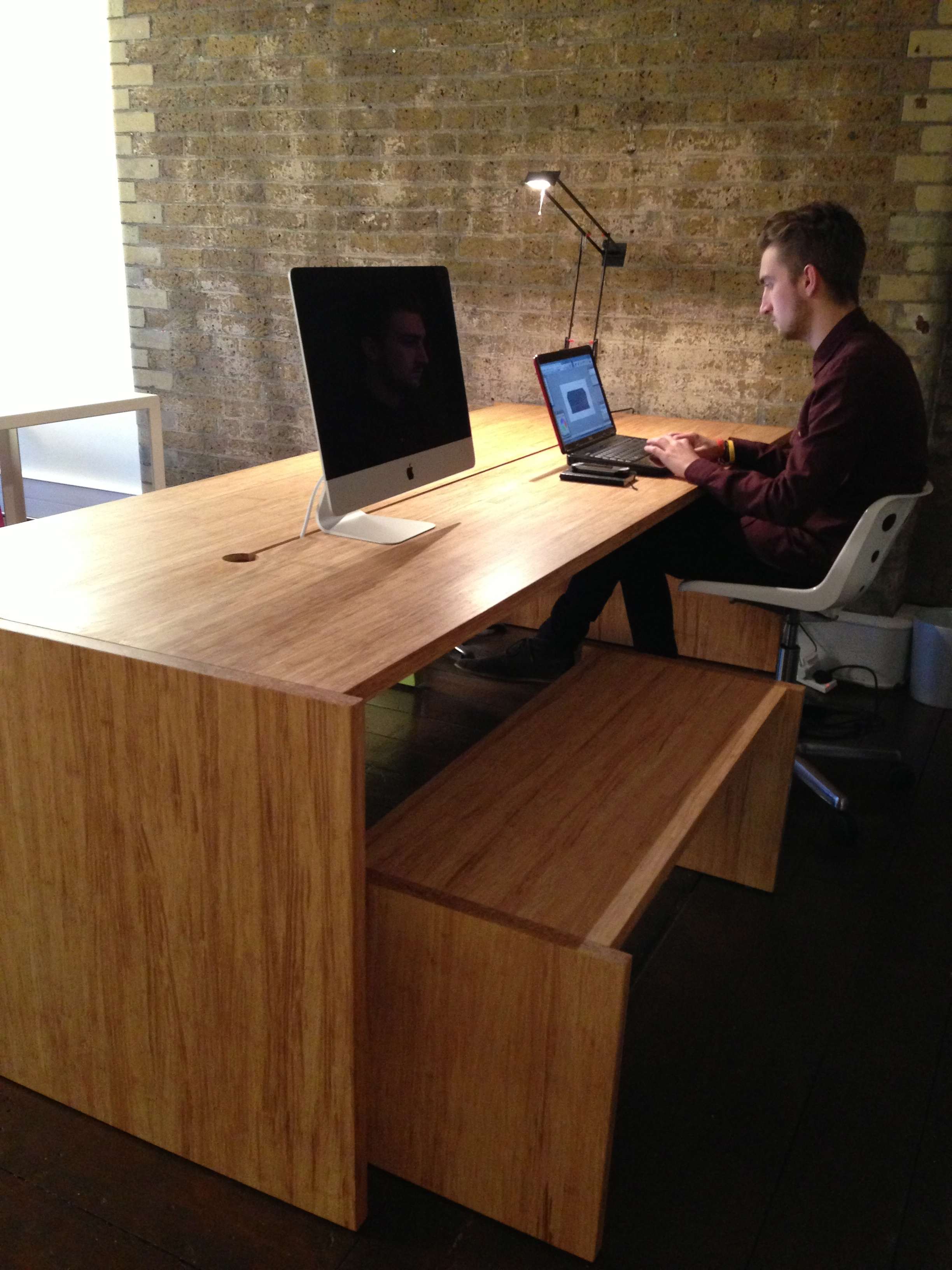 Bamboo office desk - Jennifer Newman Studio Ltd