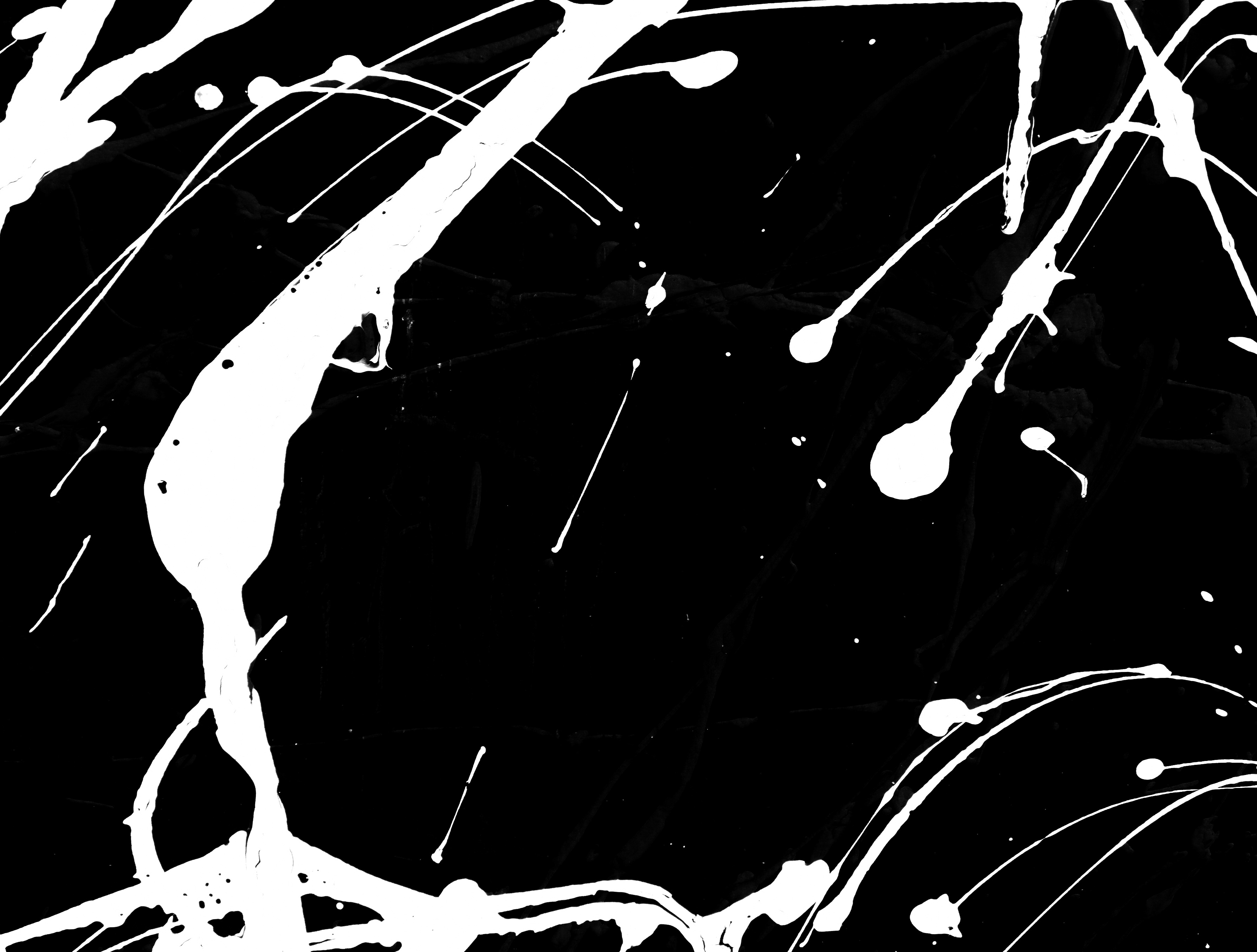 B&W Paint Splatter, Abstract, Paintings, Ink, Inkblot, HQ Photo