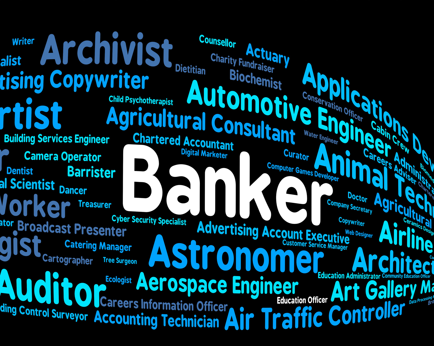 Banker job shows financial banking and hiring photo