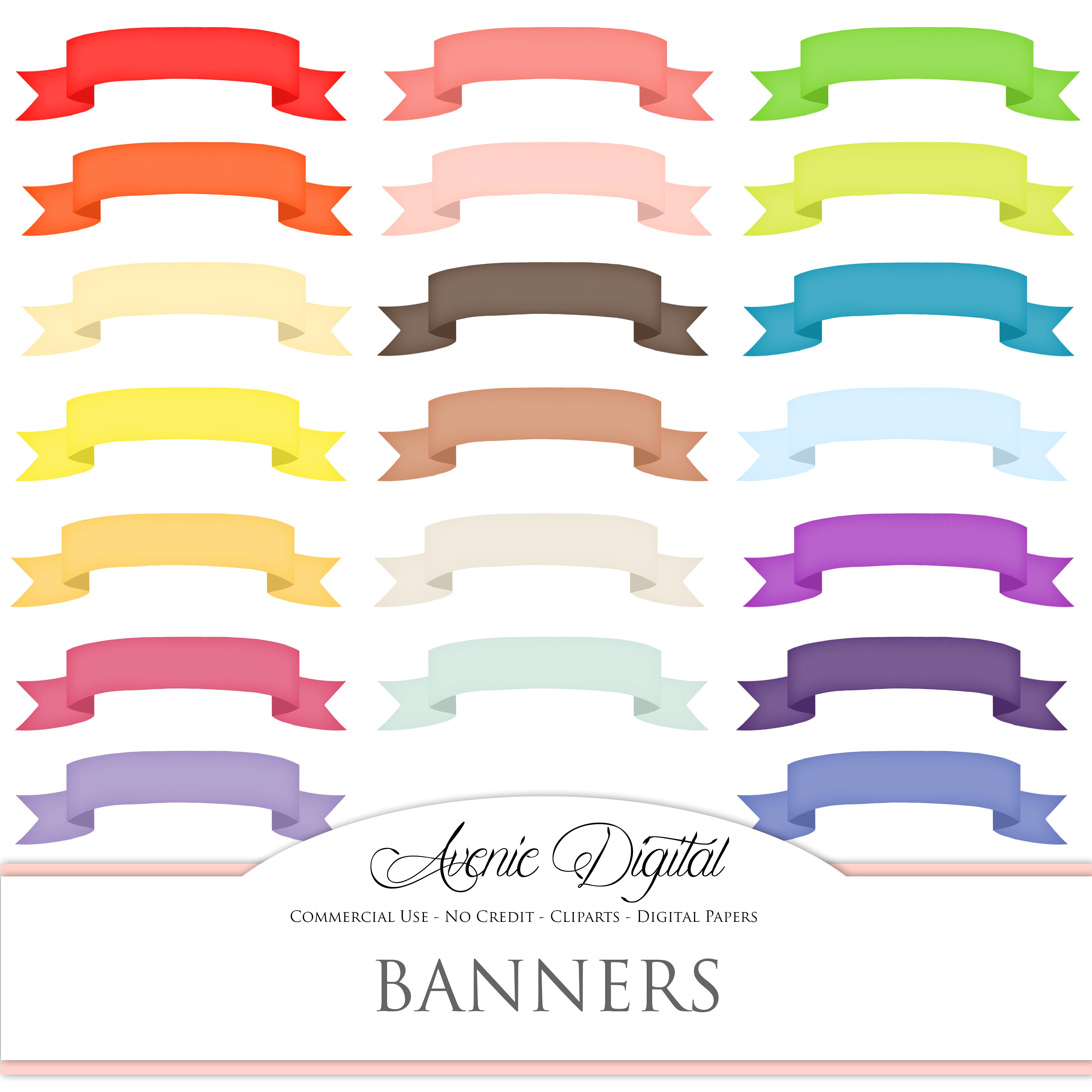 Colorful Ribbon Banner Clipart ~ Illustrations ~ Creative Market