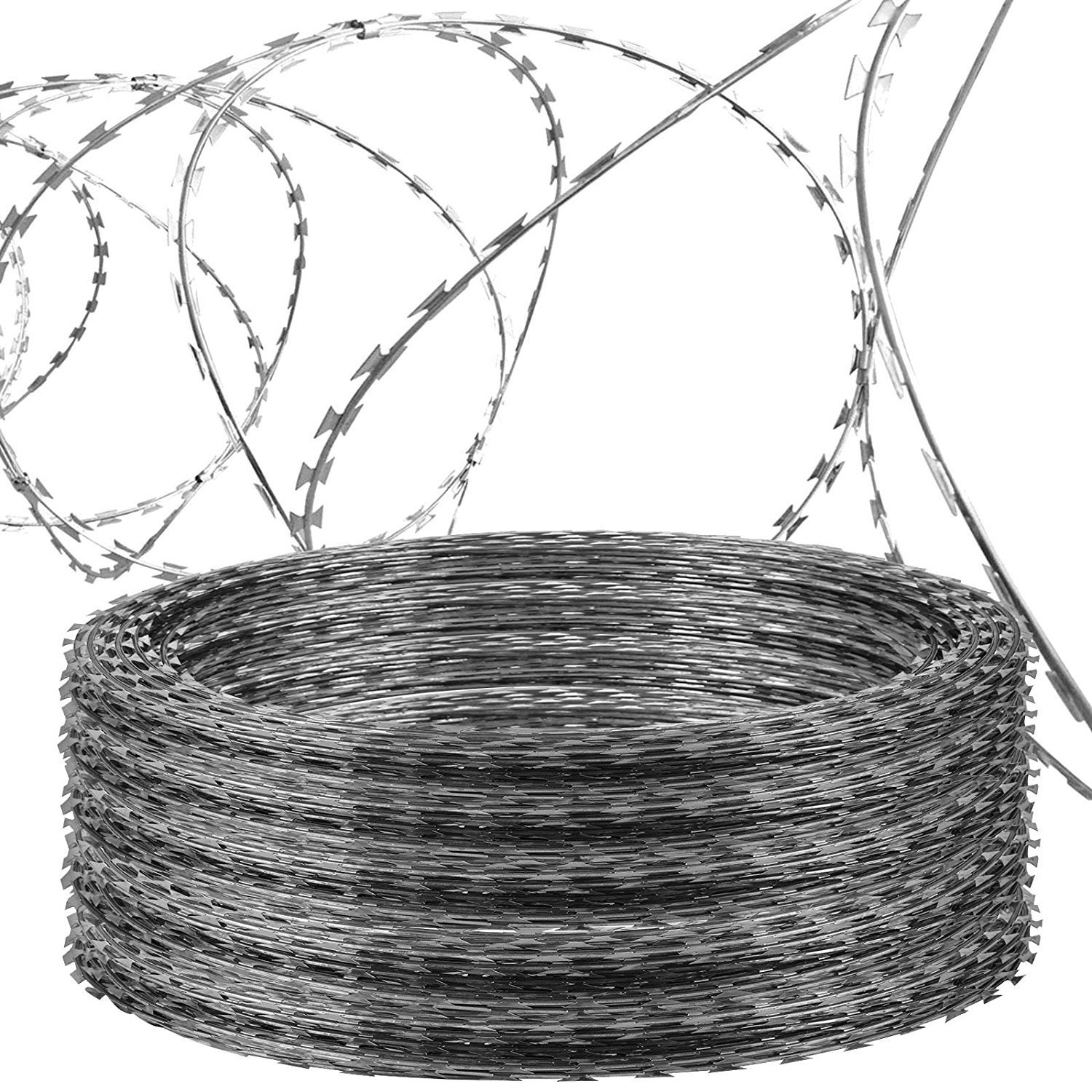 Amazon.com : OrangeA Razor Wire Galvanized Barbed Wire Razor Ribbon ...