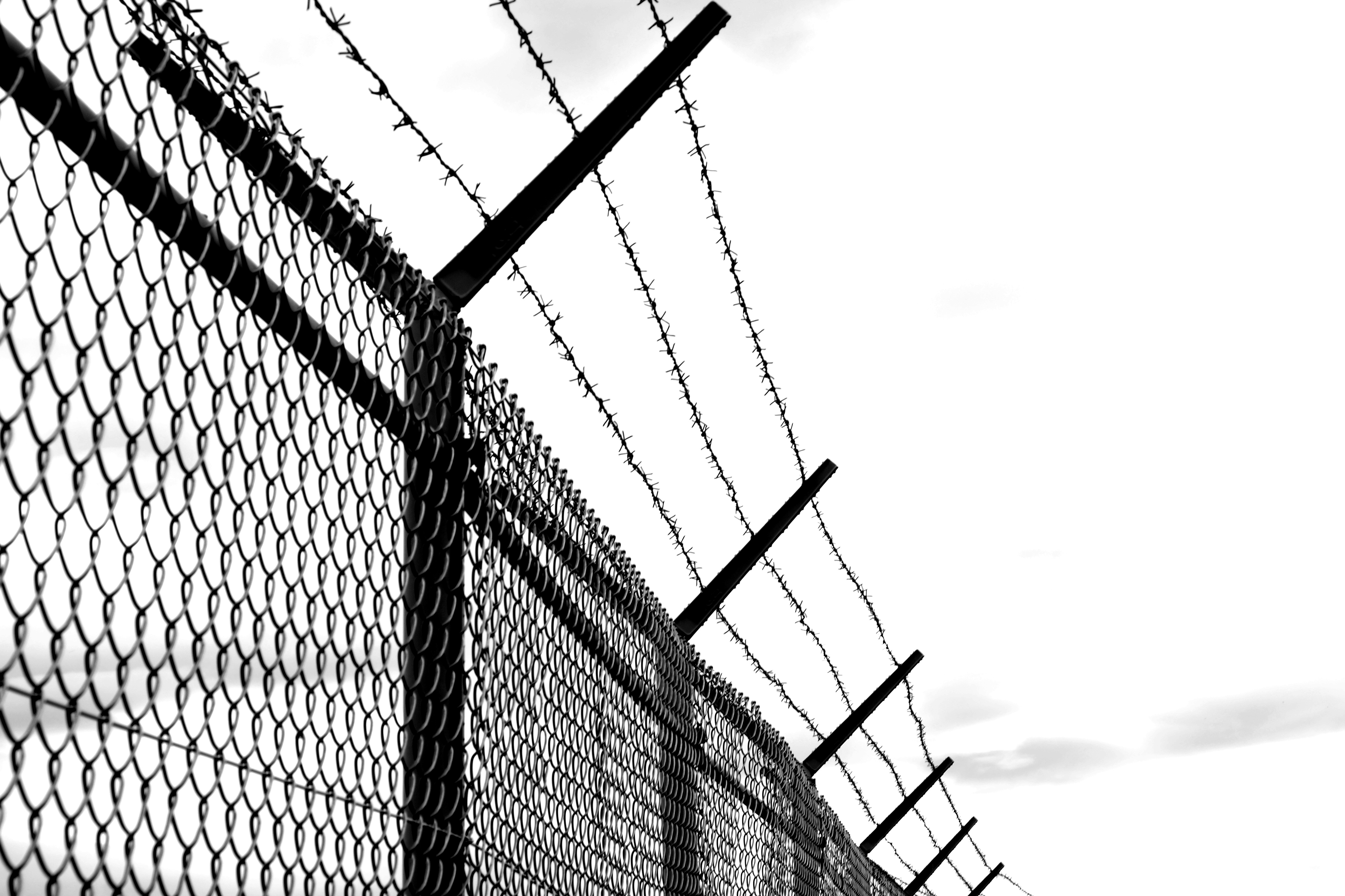 Free Images : cold, fence, barbed wire, black and white, old, mast ...