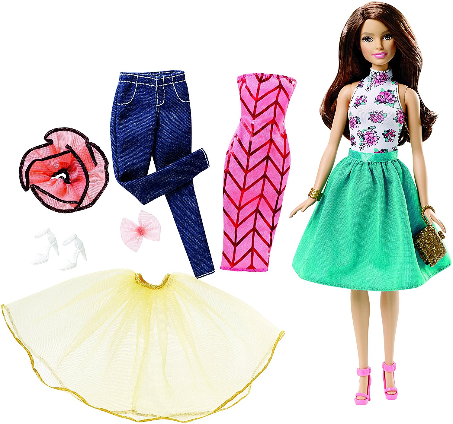 Amazon.com: Barbie Fashion Mix 'N Match Doll, Brunette: Toys & Games