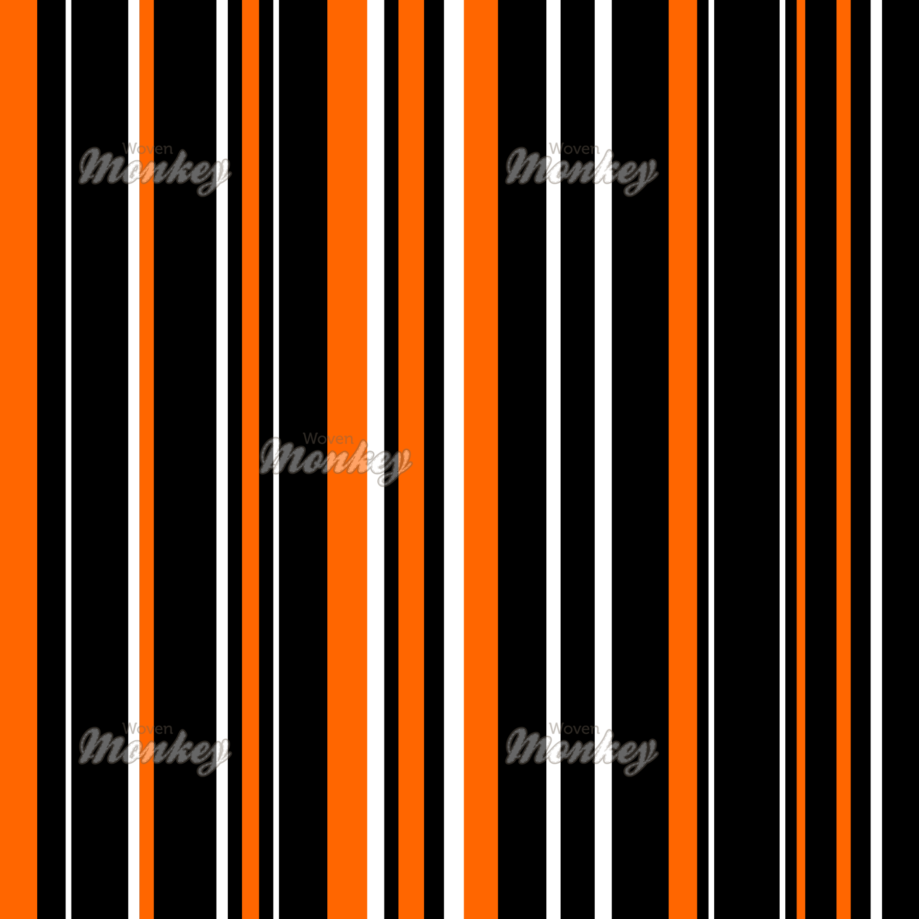 Black, Orange, and White Barcode Stripes | Fabric | Woven Monkey