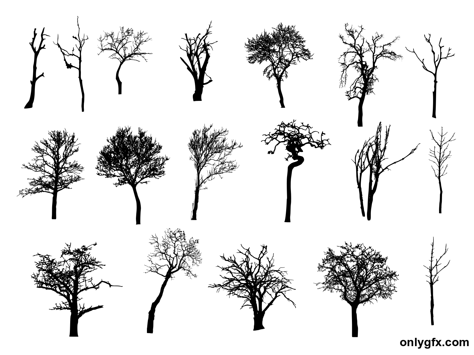 18 Bare Tree Silhouette (PNG Transparent) Vol. 2 | OnlyGFX.com
