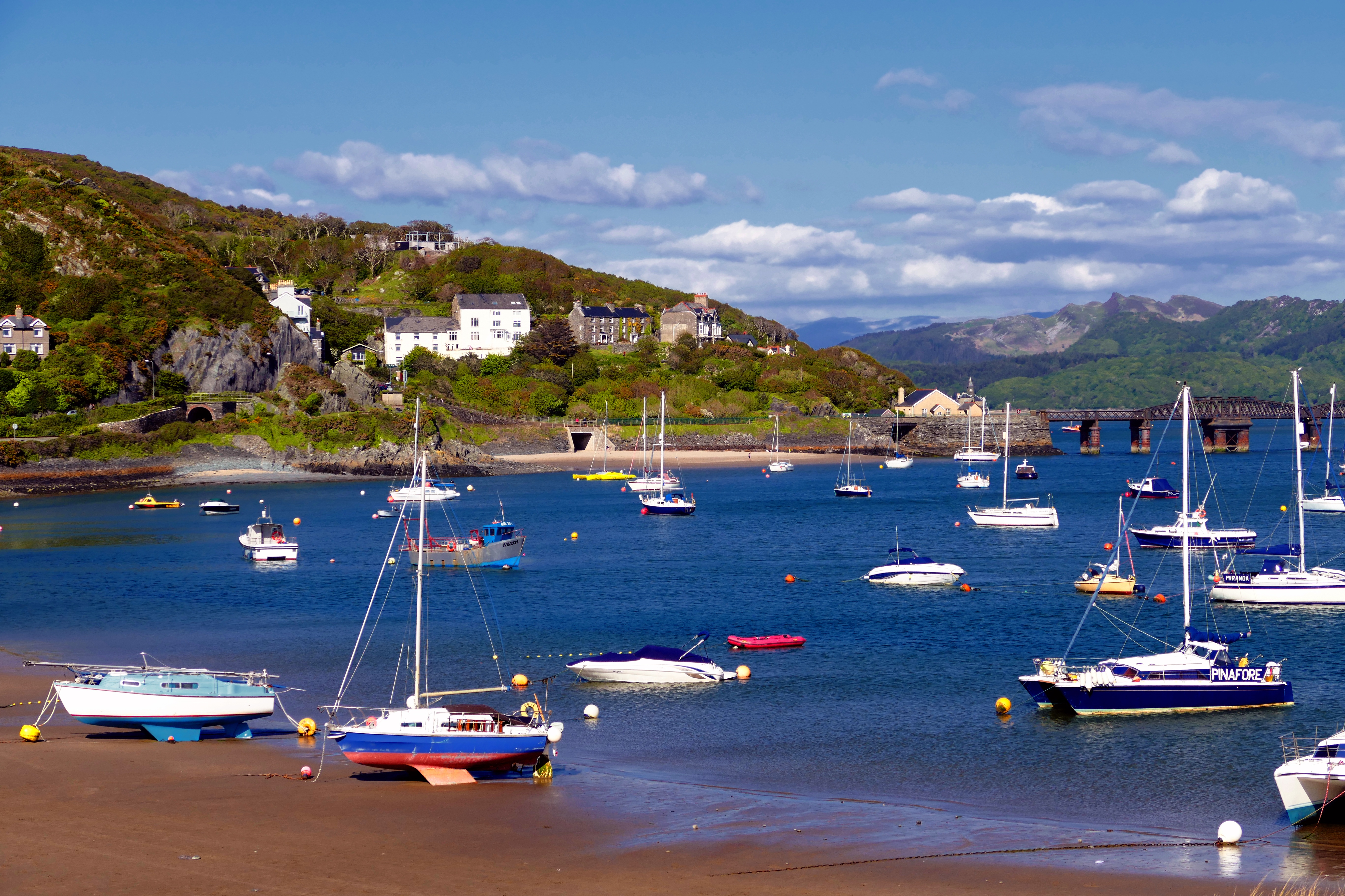 Barmouth harbour boats photo