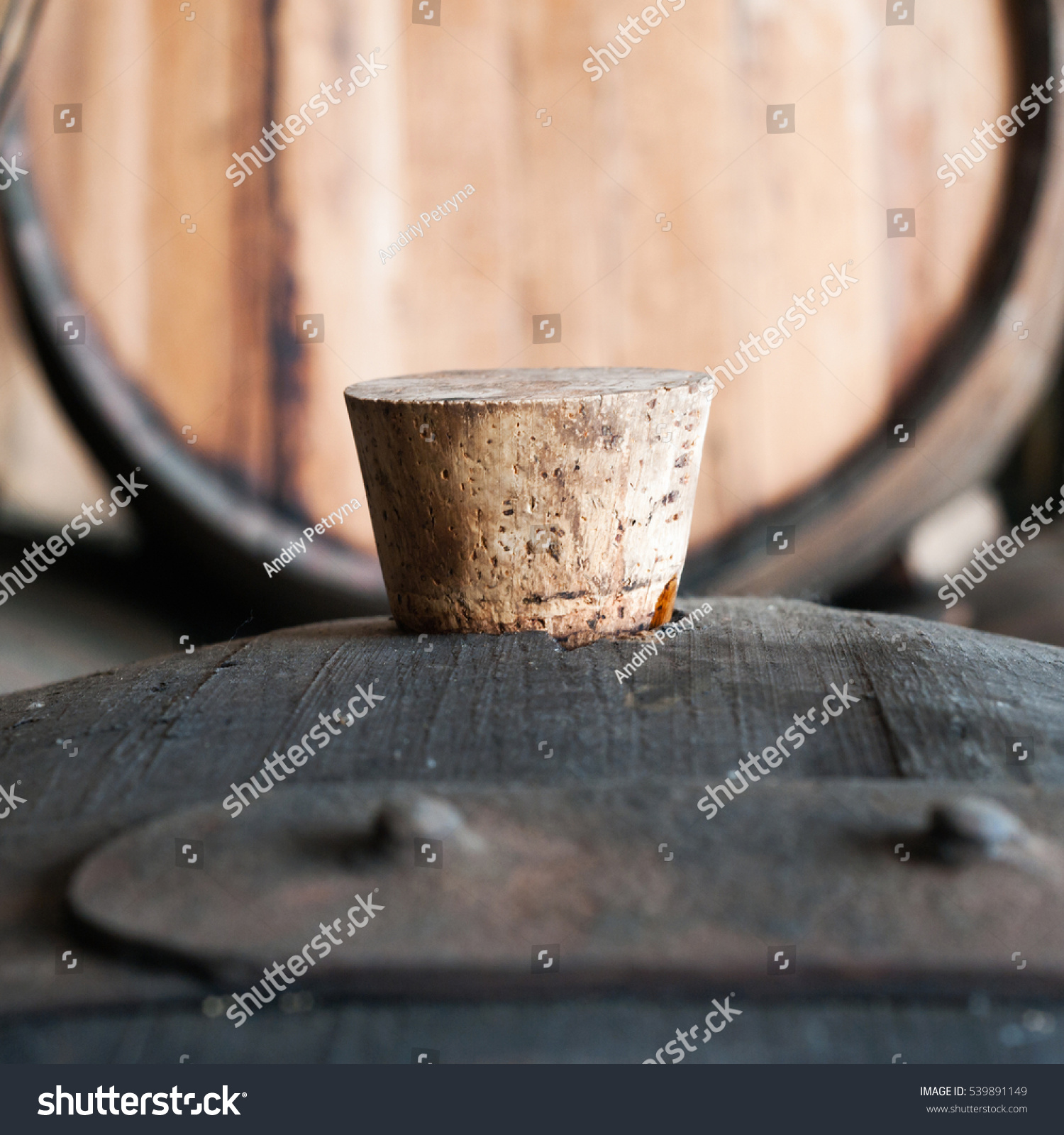 Old Oak Barrels Cellar Cork Bung Stock Photo & Image (Royalty-Free ...