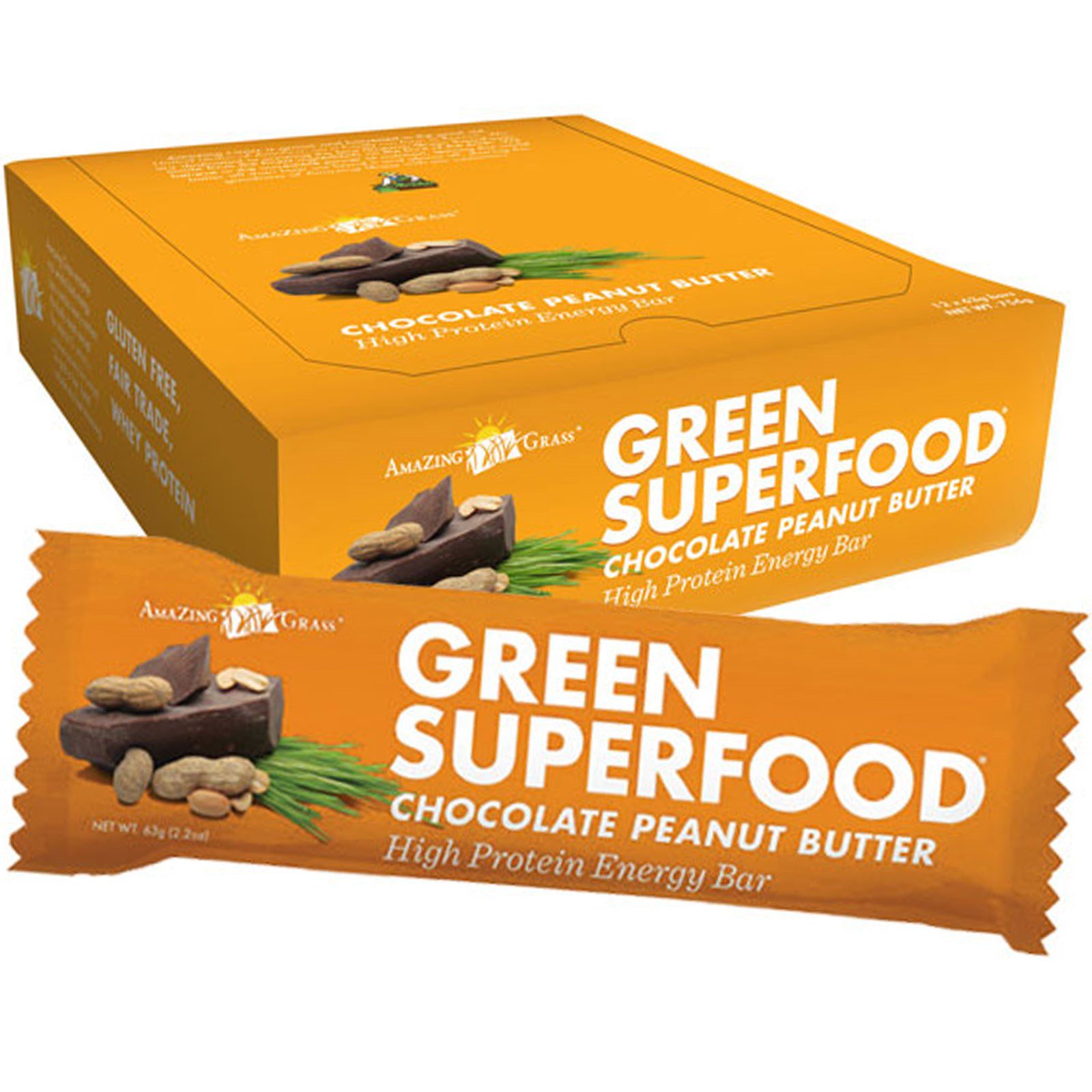 Amazing Grass, Green Superfood, High Protein Energy Bar, Chocolate ...