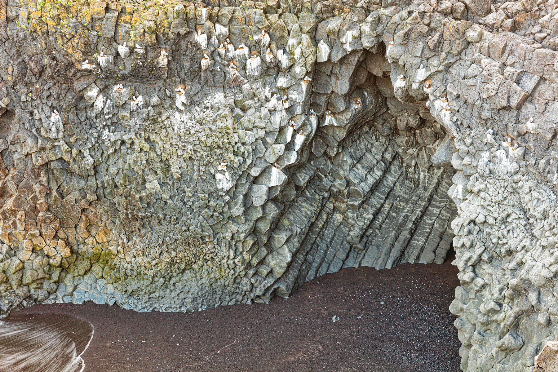 Basalt Beach Cave - Gatklettur, Arc, Perspective, Sandy, Sands, HQ Photo