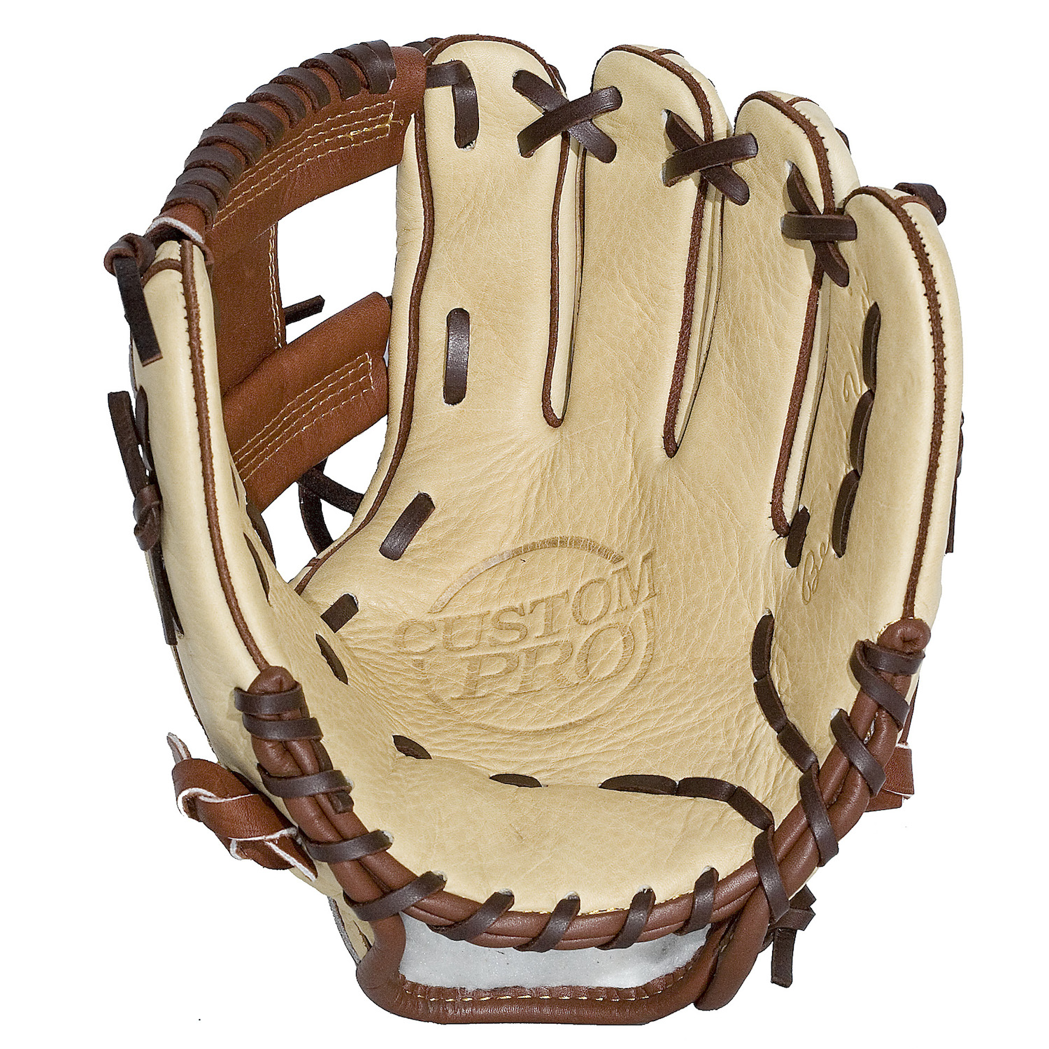 11.5 inch Baseball glove:JV20 Cream and Dark Brown I Web:CP Kip ...