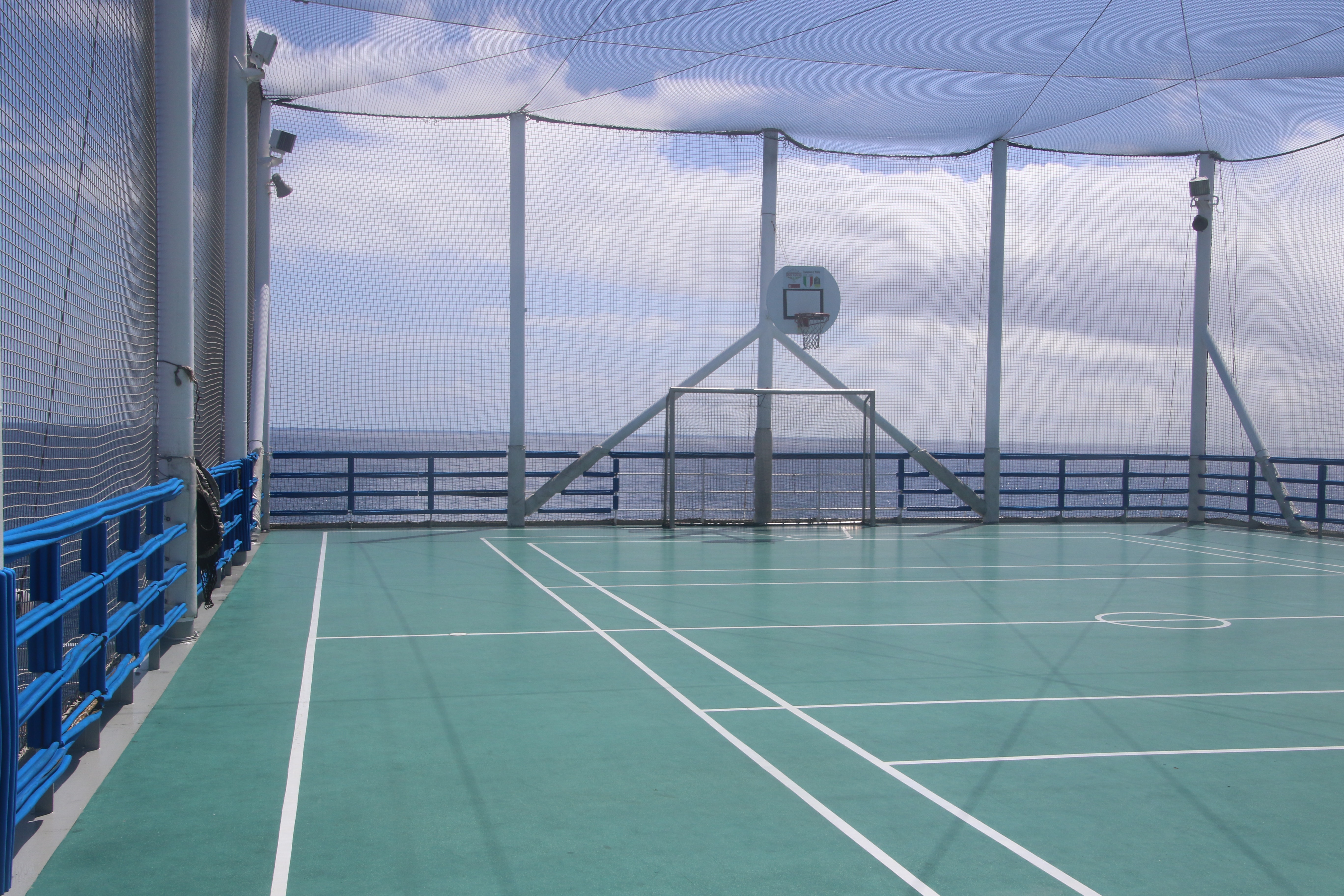 Basketball court on the ship photo