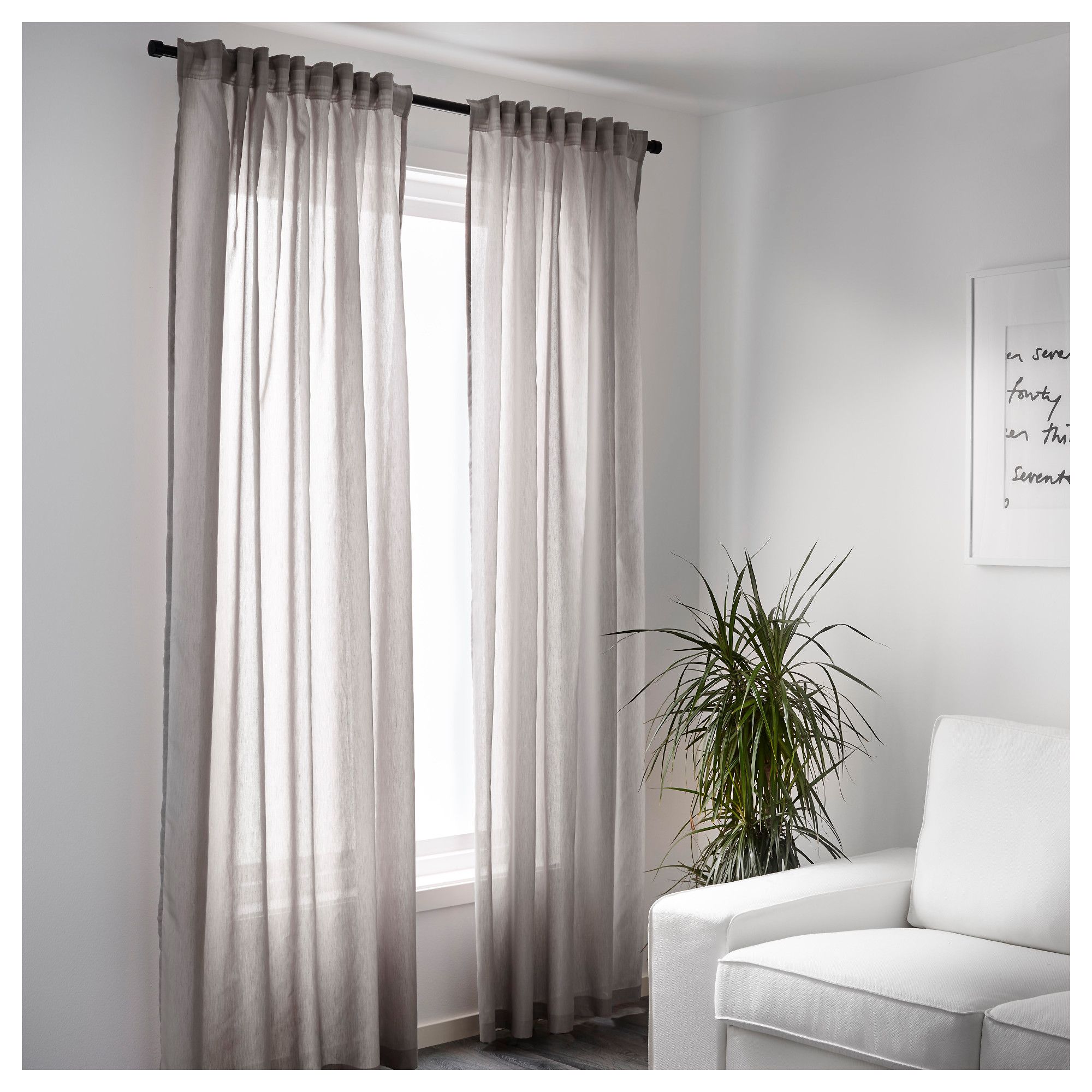 IKEA - VIVAN Curtains, 1 pair gray | Front rooms, Basements and Bedrooms
