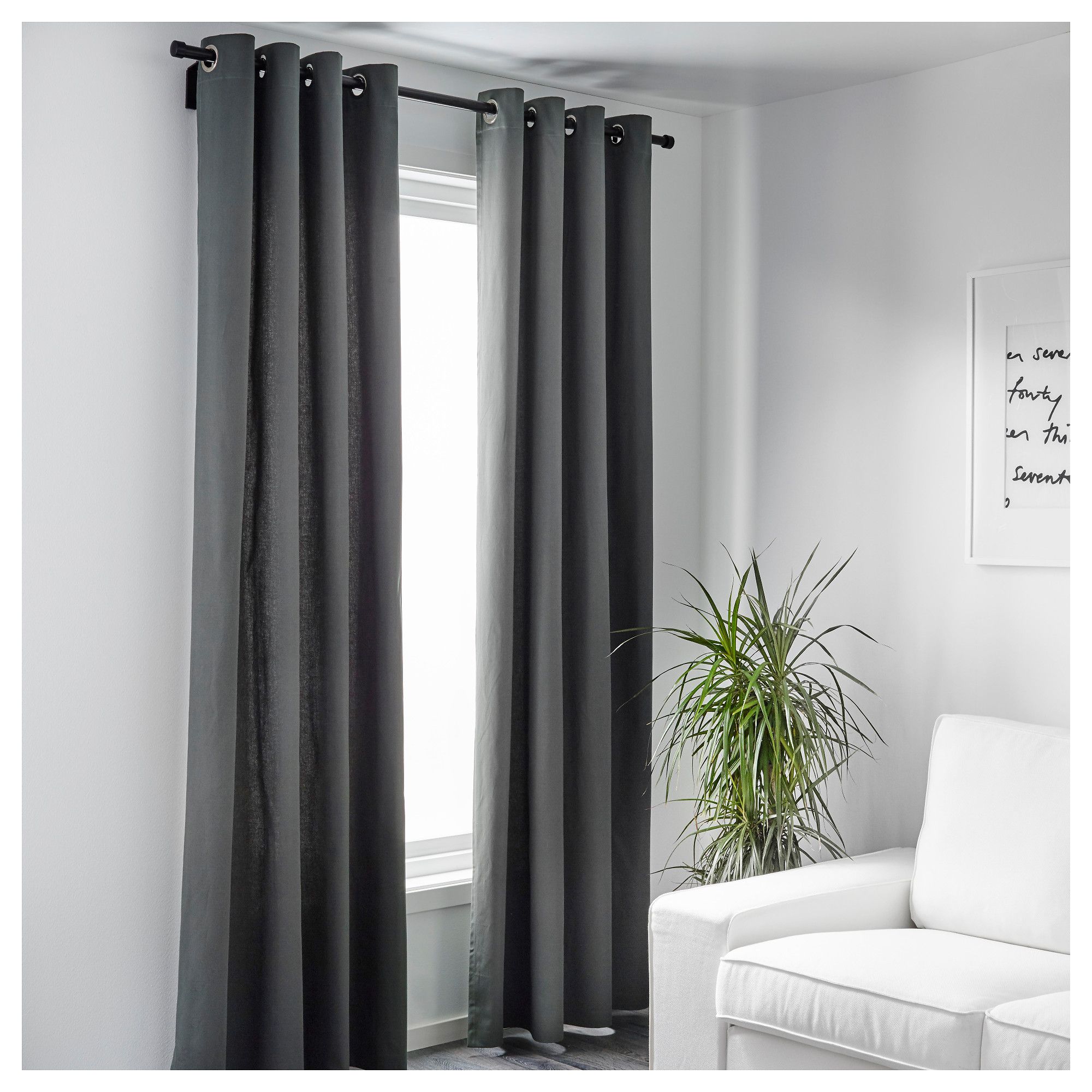 MERETE Curtains, 1 pair Grey 145x250 cm | Room ideas, Bedrooms and ...