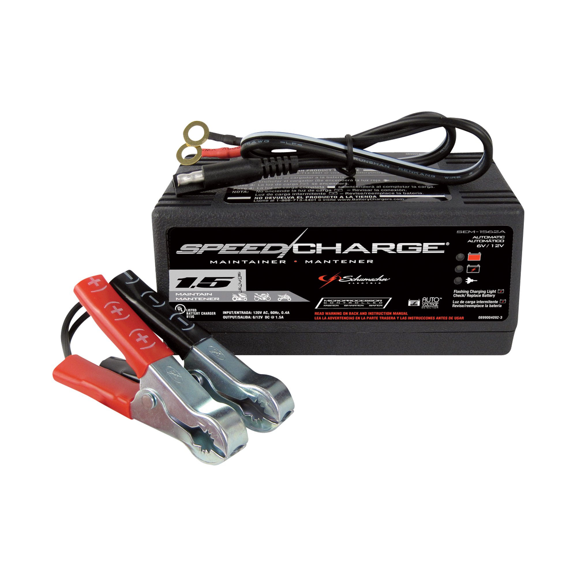 Schumacher Battery Charger/Maintainer — 6/12 Volt, 1.5 Amp ...