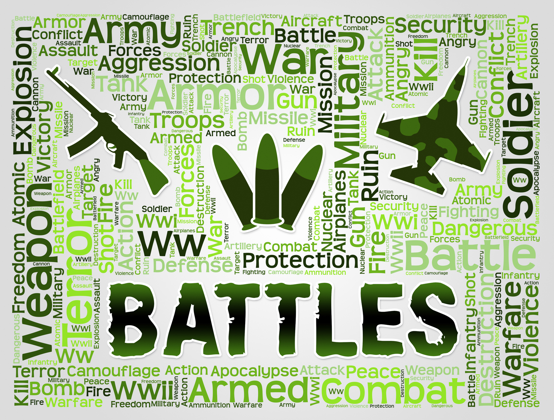 Battles words represents military action and affray photo