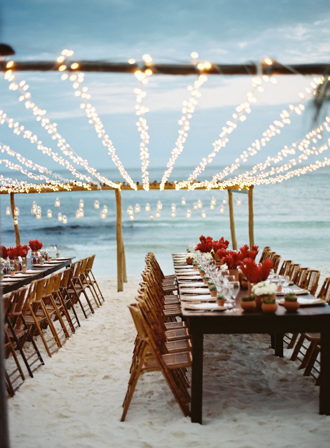 The Most Idyllic Beach Wedding | Red flowers, Beach weddings and Flowers