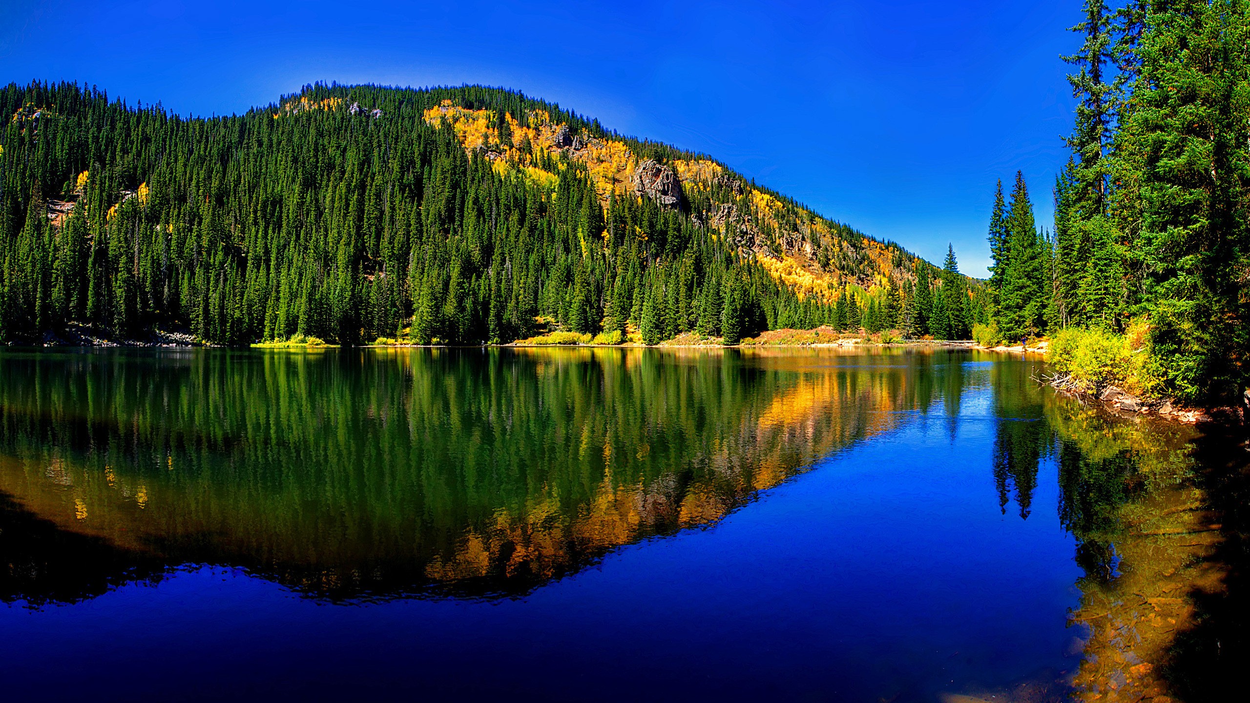 Lakes: Landscape Blue Lake Sky Colors Mountains Trees Nature Forest ...