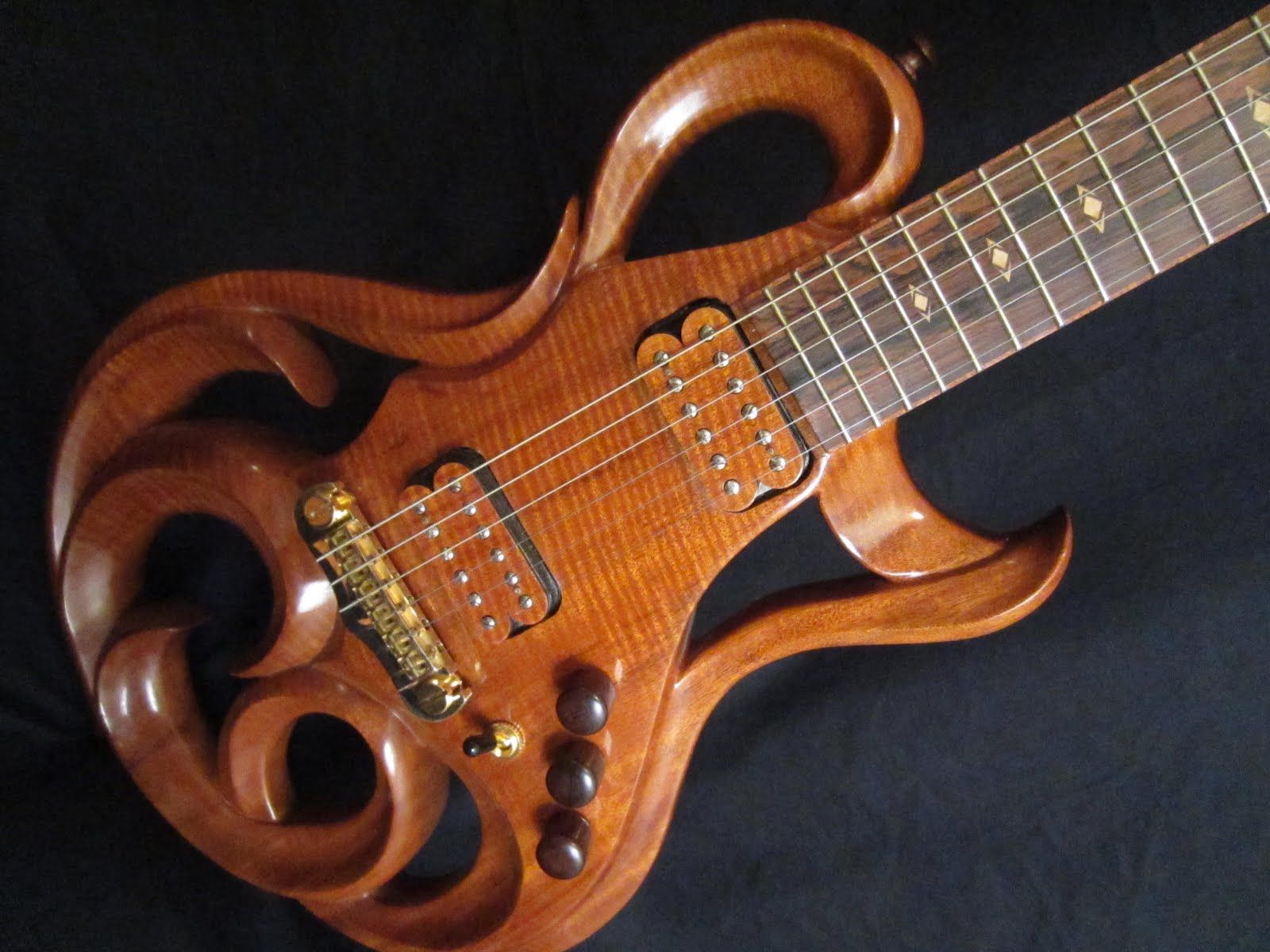 hand carved guitar | ... of the Beautiful Phoenix Hand Carved ...