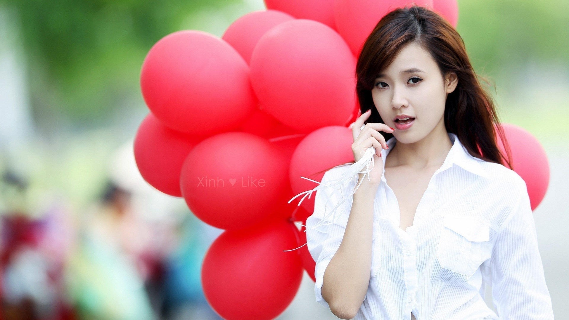 Beautiful girl with balloons wallpaper | AllWallpaper.in #16504 | PC ...