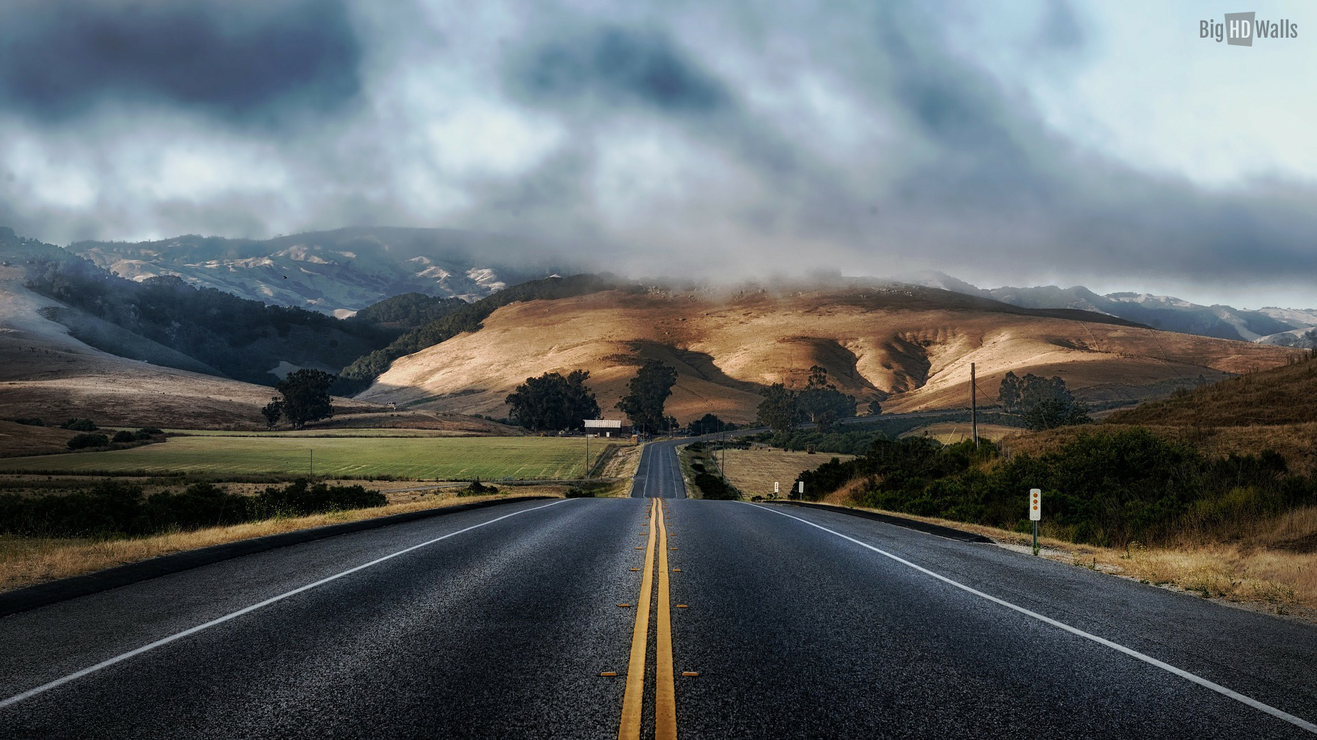 California Road Highway Mountains HD Wallpaper | BigHDWalls