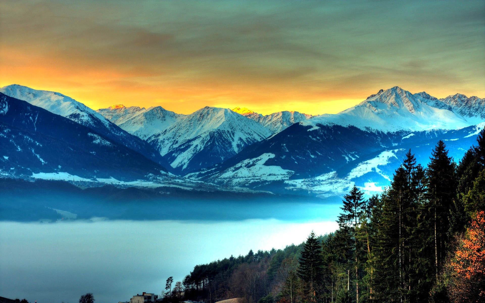 Mountains: View Forest Beautiful Nature Mountains Sunset Mountain ...