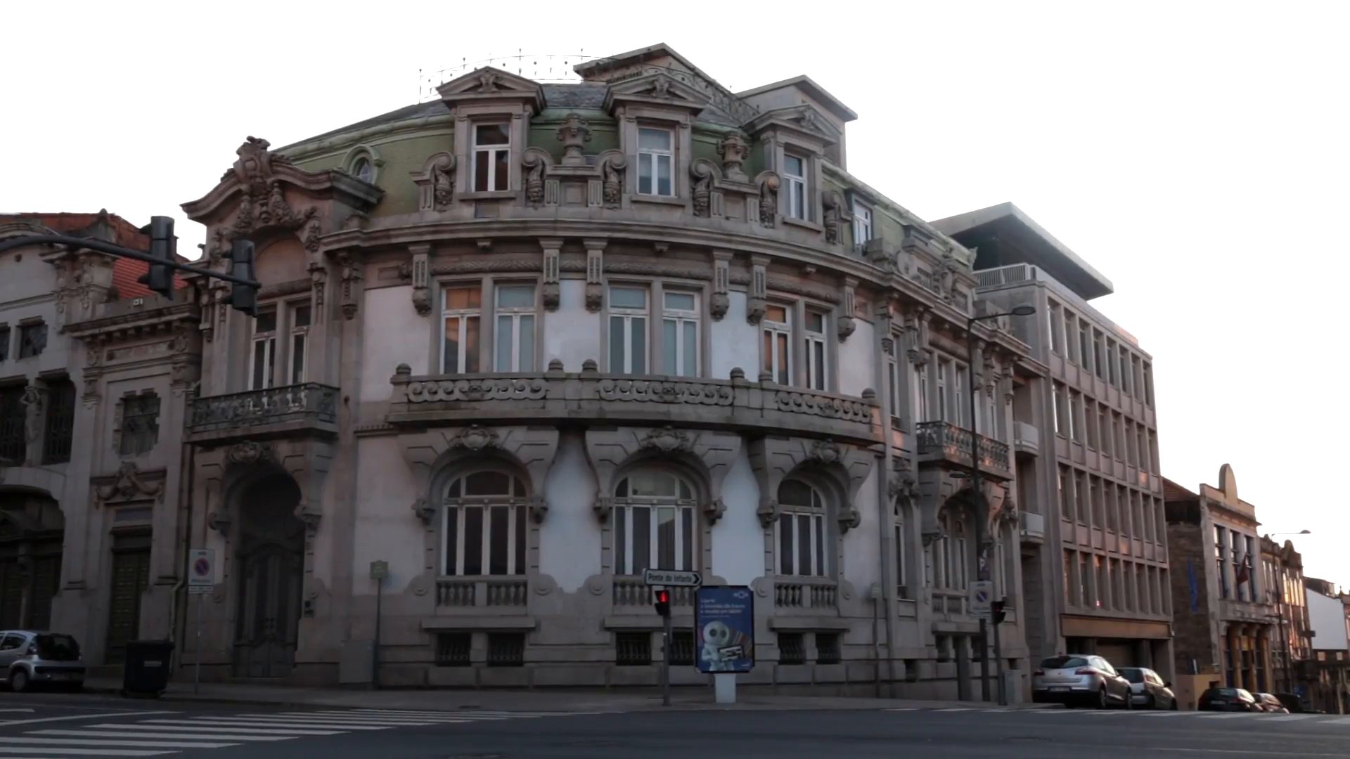 Beautiful old building on street corner in Porto, Portugal Stock ...