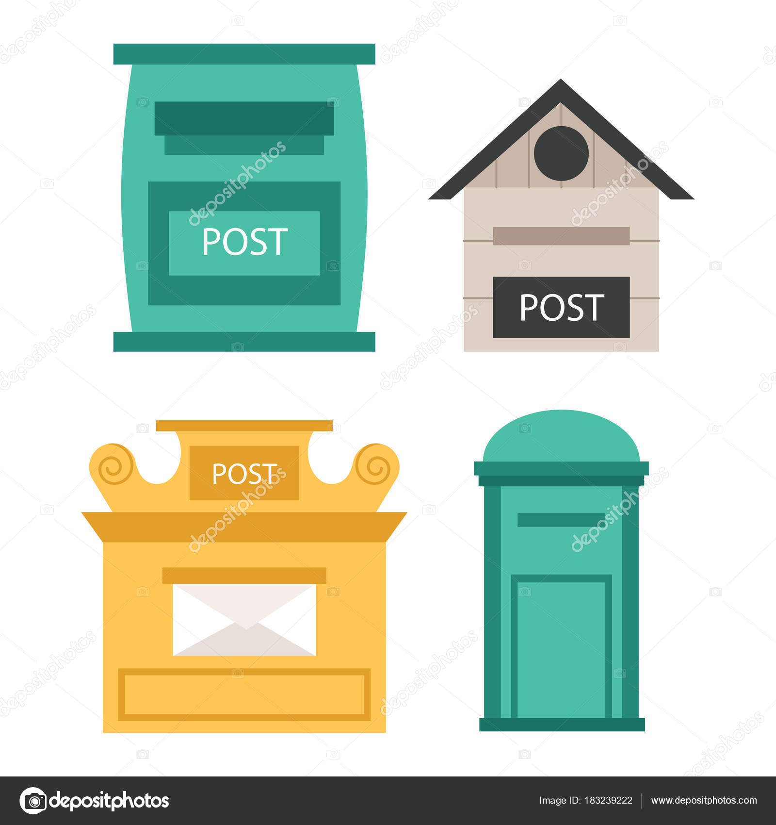 Beautiful rural curbside open and closed postal mailboxes with ...