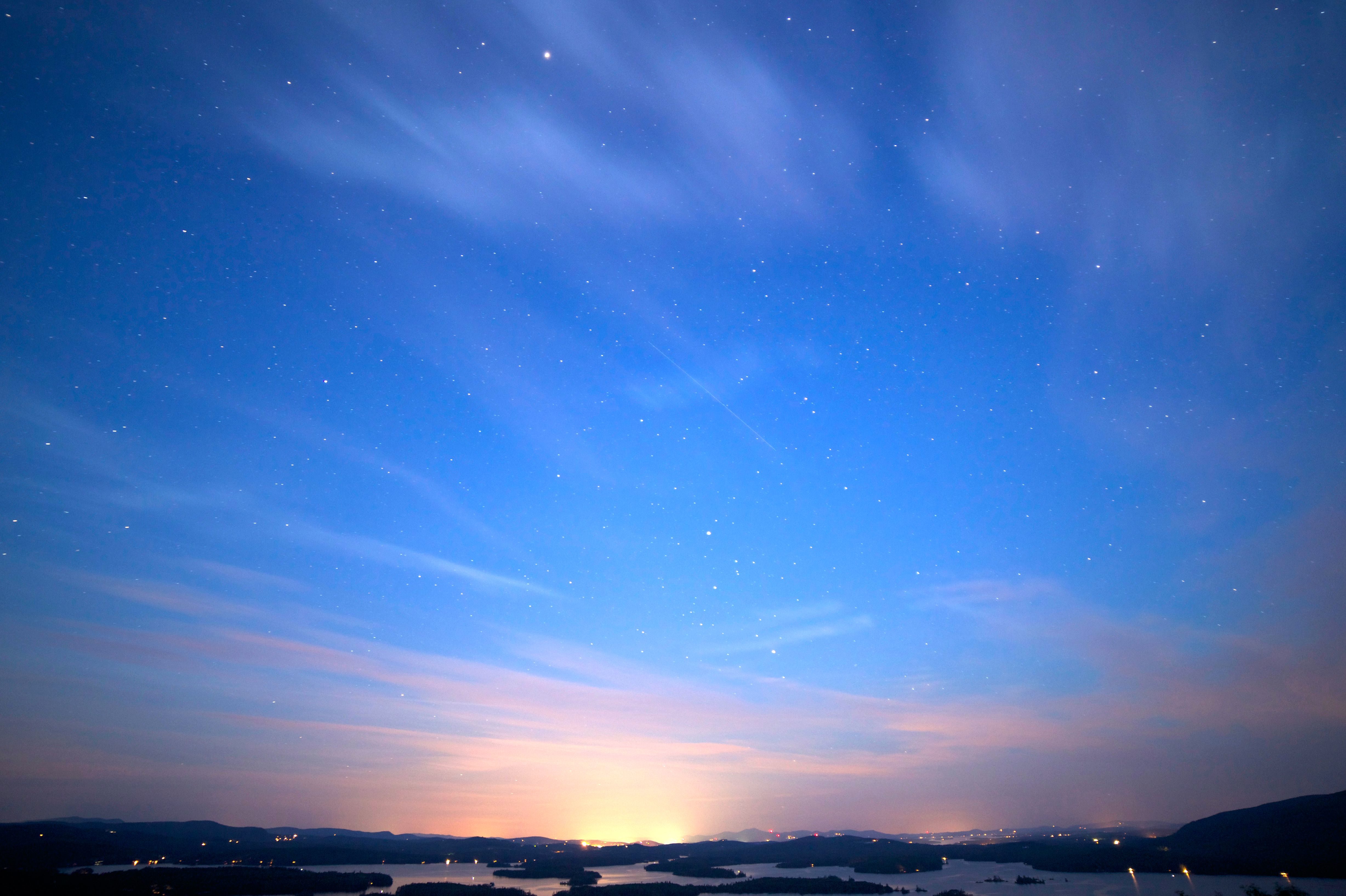 Free picture: beautiful sky, stars, stars, clouds, night, lake ...