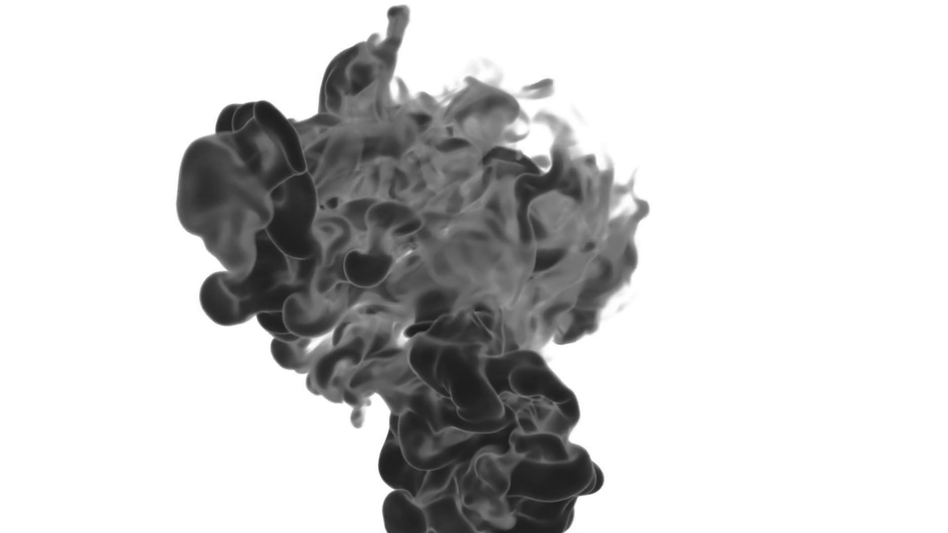 3d render black Ink in water or smoke with alpha mask for motion ...