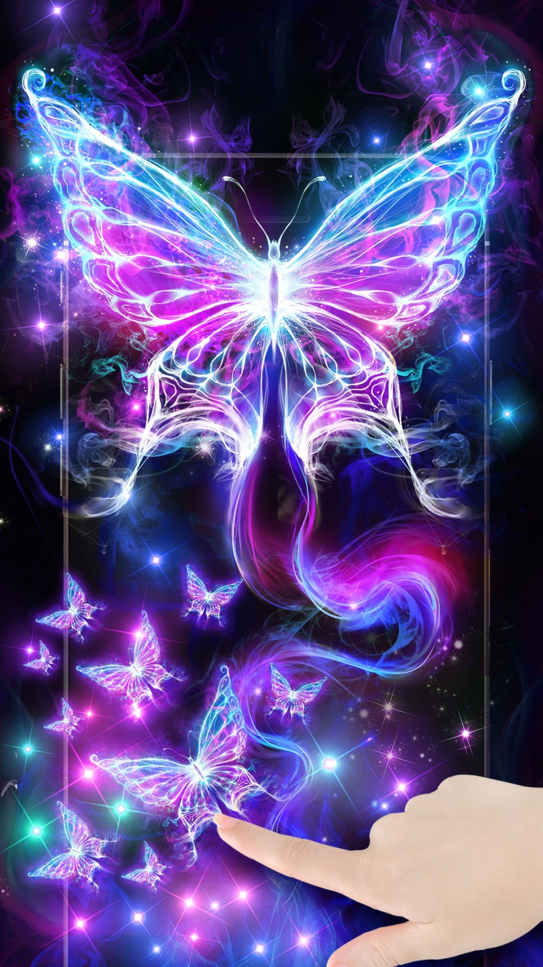 Beautiful smoke neon butterfly live wallpaper | Android live ...