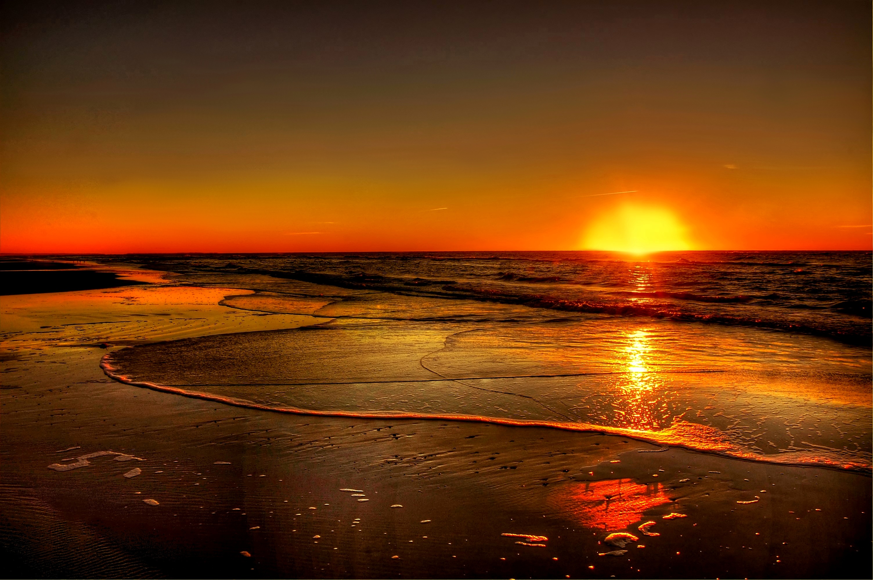 Beautiful Sunset, Beach, Eve, Evening, Flow, HQ Photo