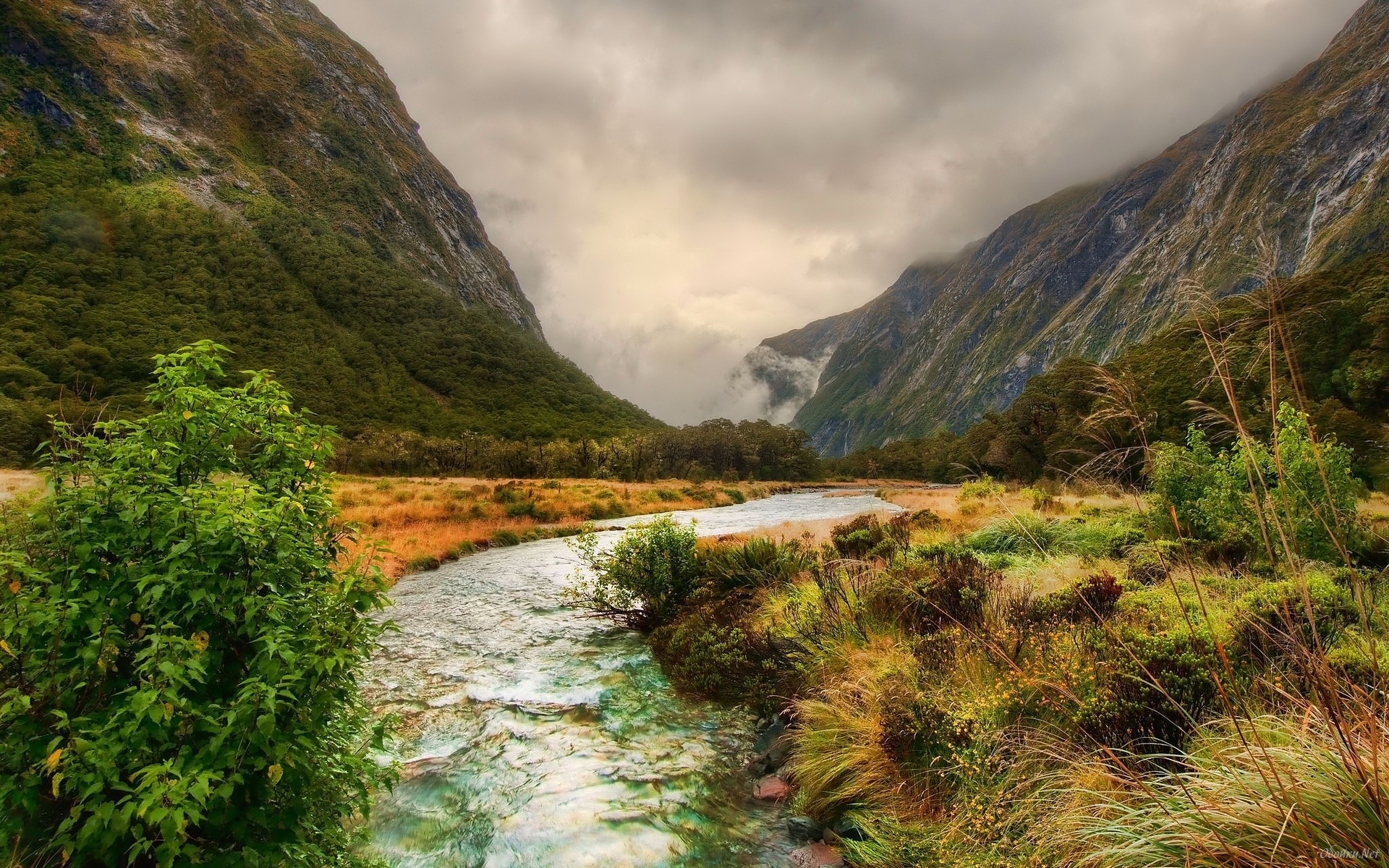 The mountain river in a beautiful valley HD Desktop Wallpaper | HD ...